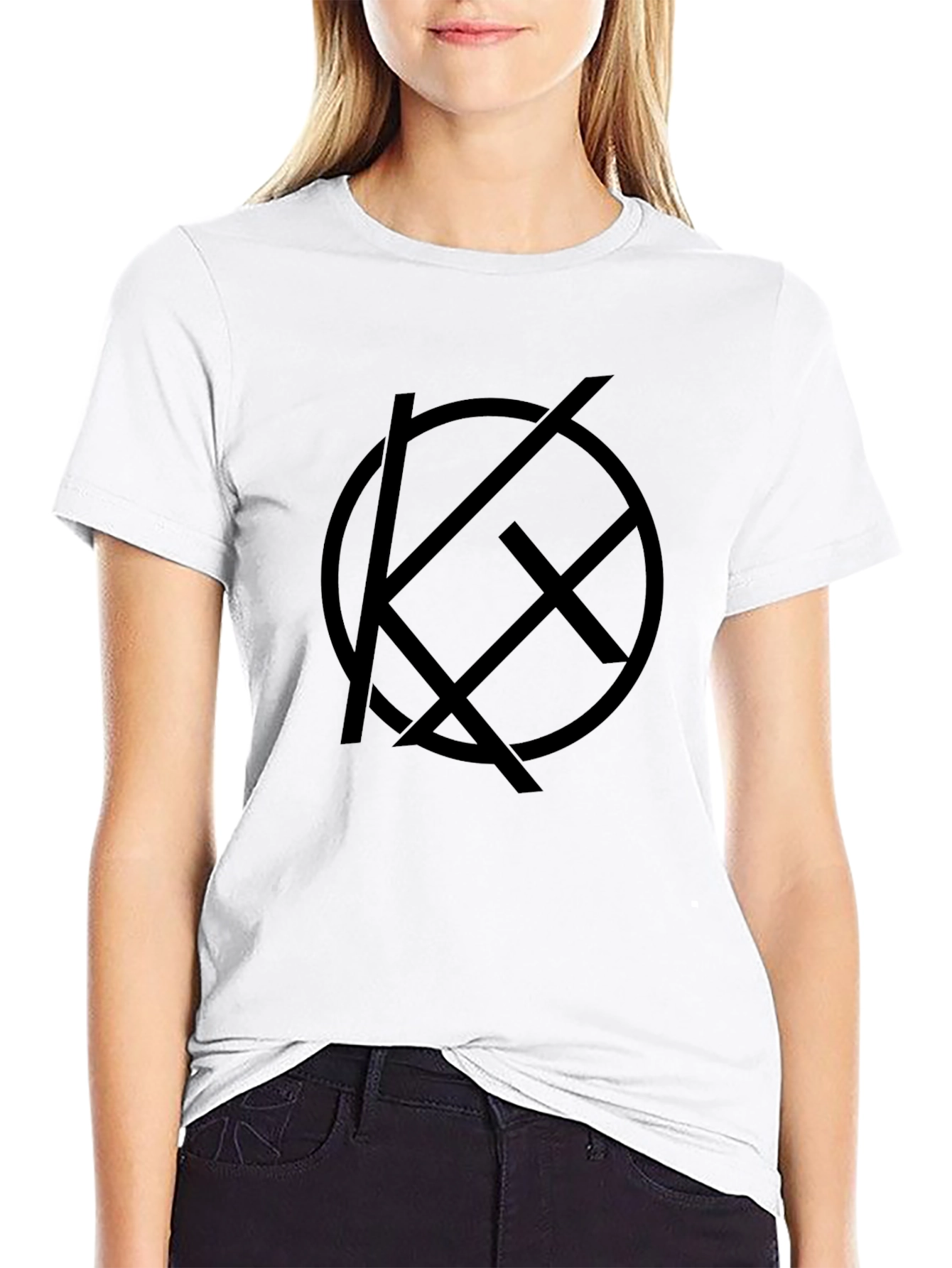 Mens Black T-Shirt with Geometric Logo