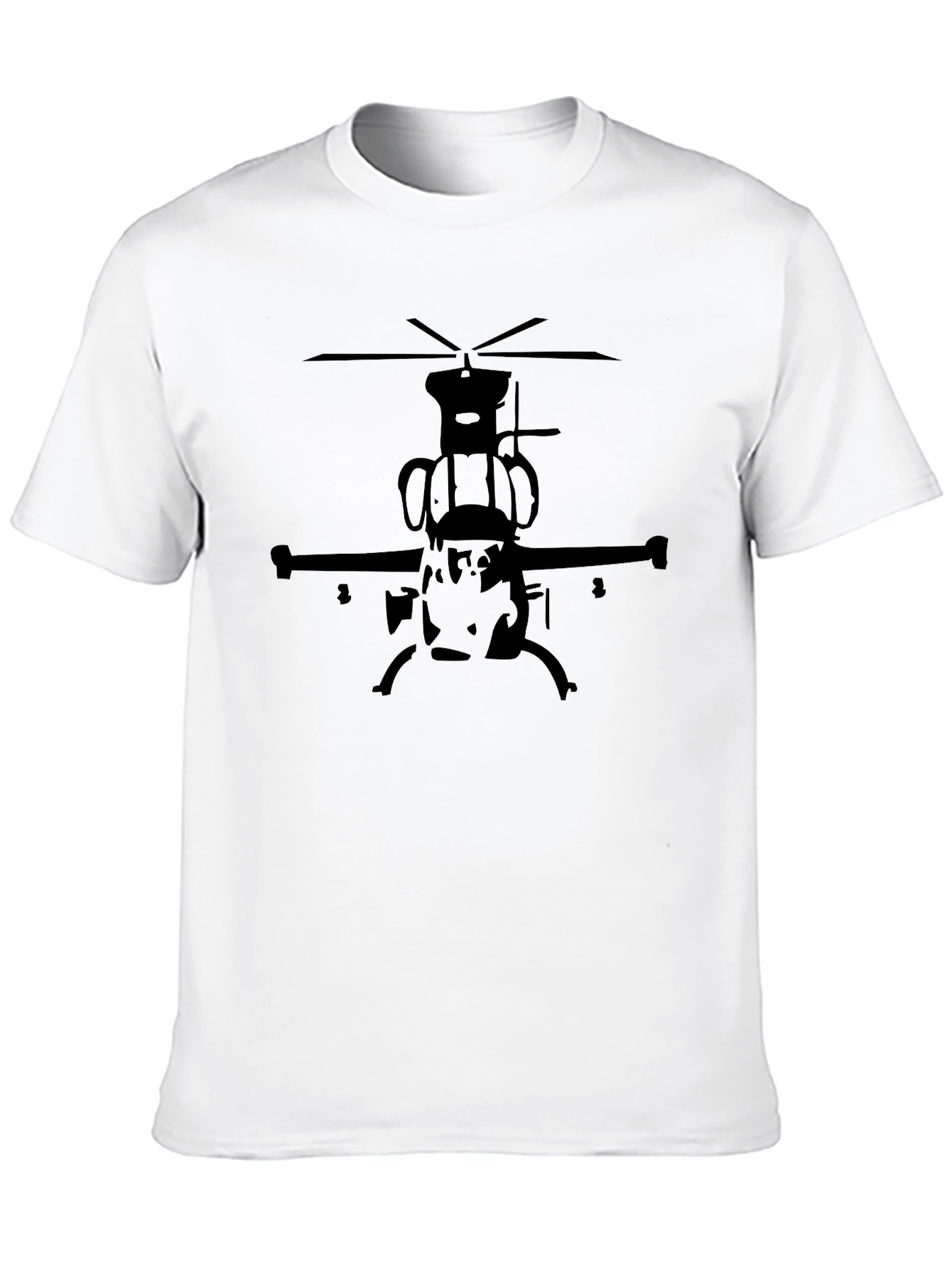 Helicopter Graphic Tee - Black Cotton Comfort