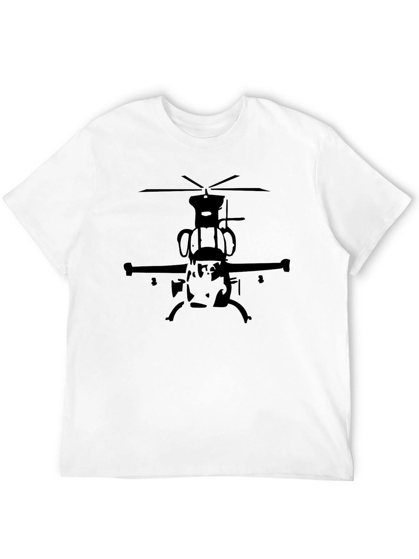 Helicopter Graphic Tee - Black Cotton Comfort