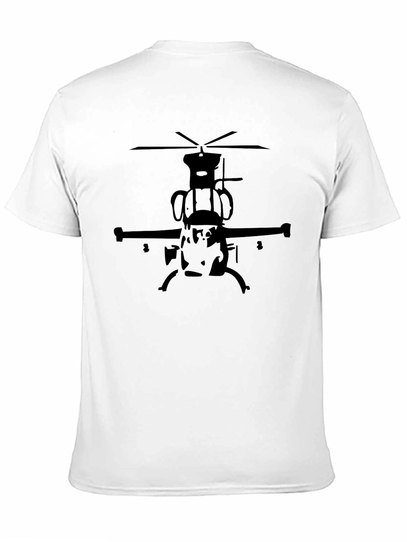 Helicopter Graphic Tee - Black Cotton Comfort