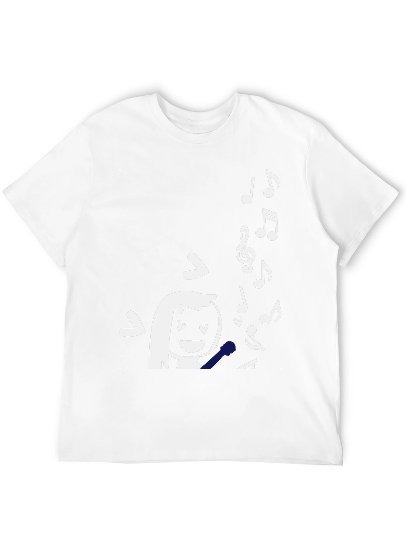 Singing Girl Graphic Tee - Black Cotton T-Shirt
