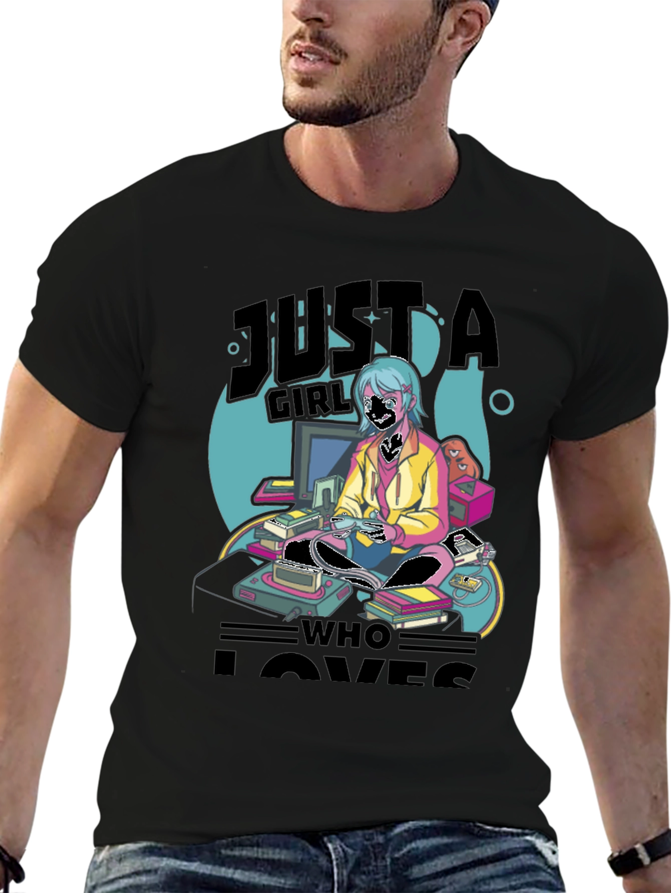 Gamer Girl Graphic Tee - Retro Gaming Style