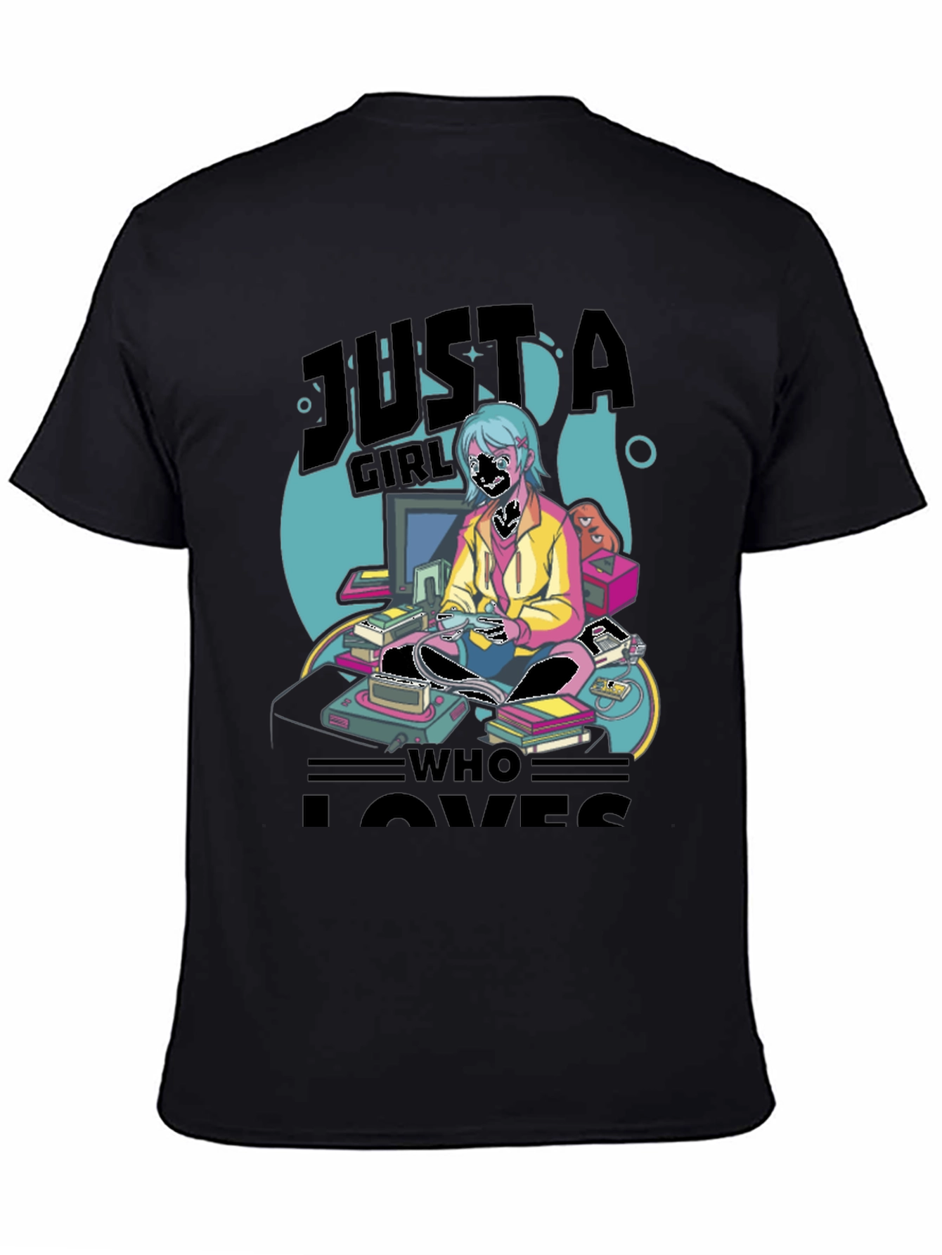 Gamer Girl Graphic Tee - Retro Gaming Style
