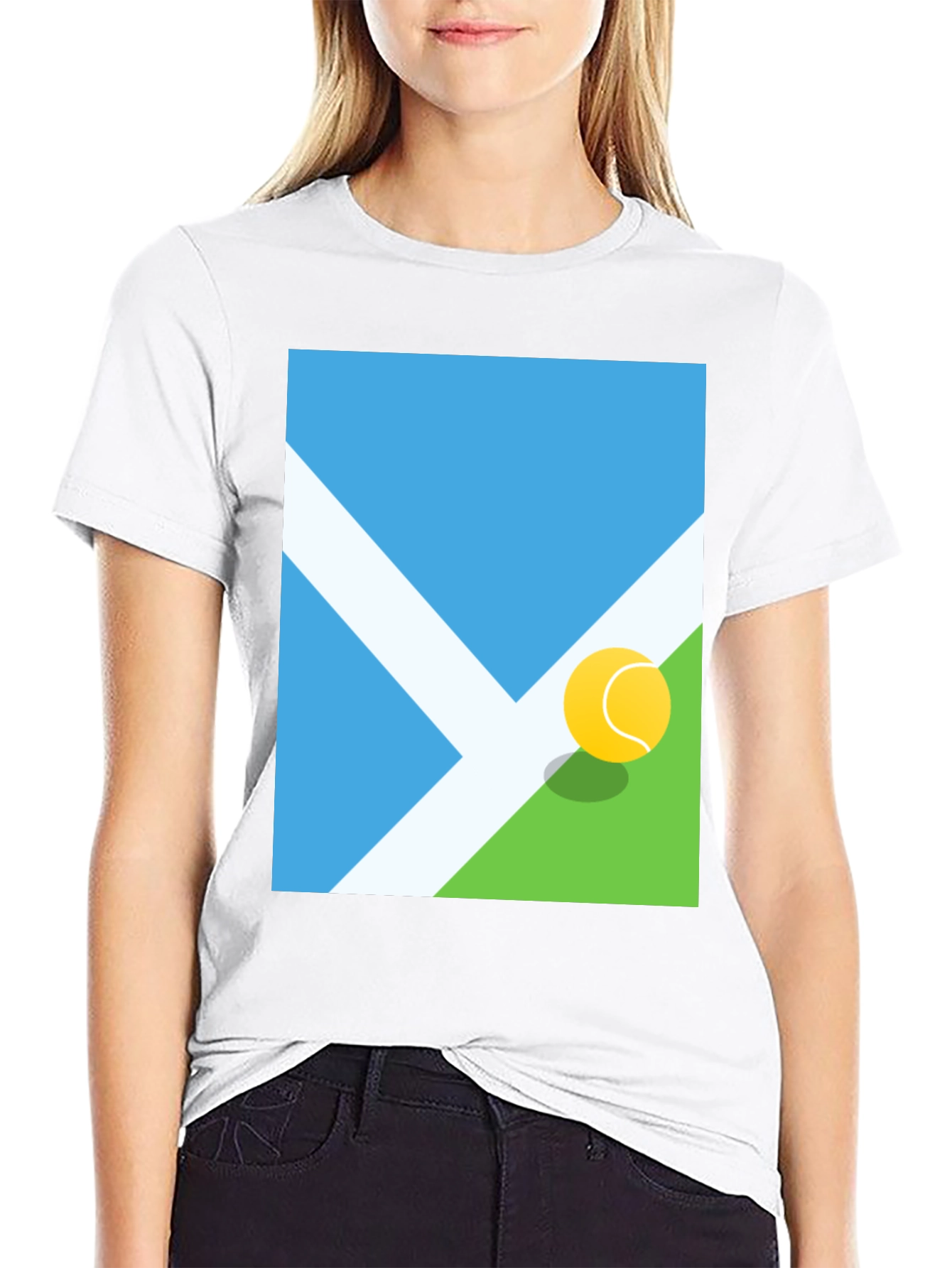 Tennis Court Graphic Tee - Modern Sportswear