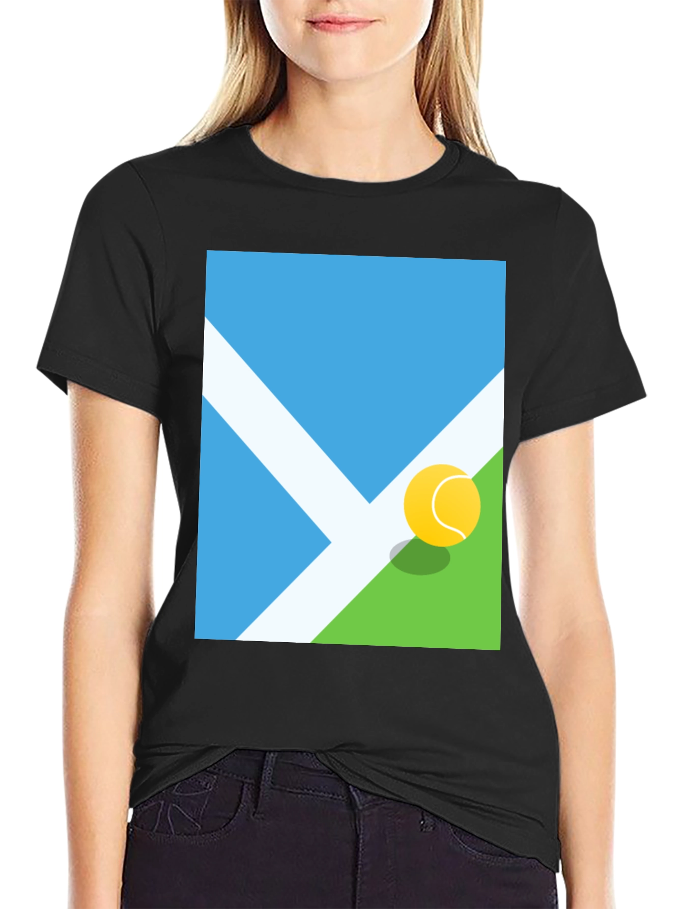 Tennis Court Graphic Tee - Modern Sportswear