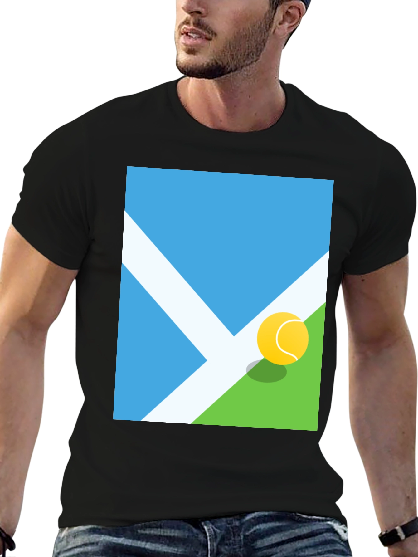 Tennis Court Graphic Tee - Modern Sportswear