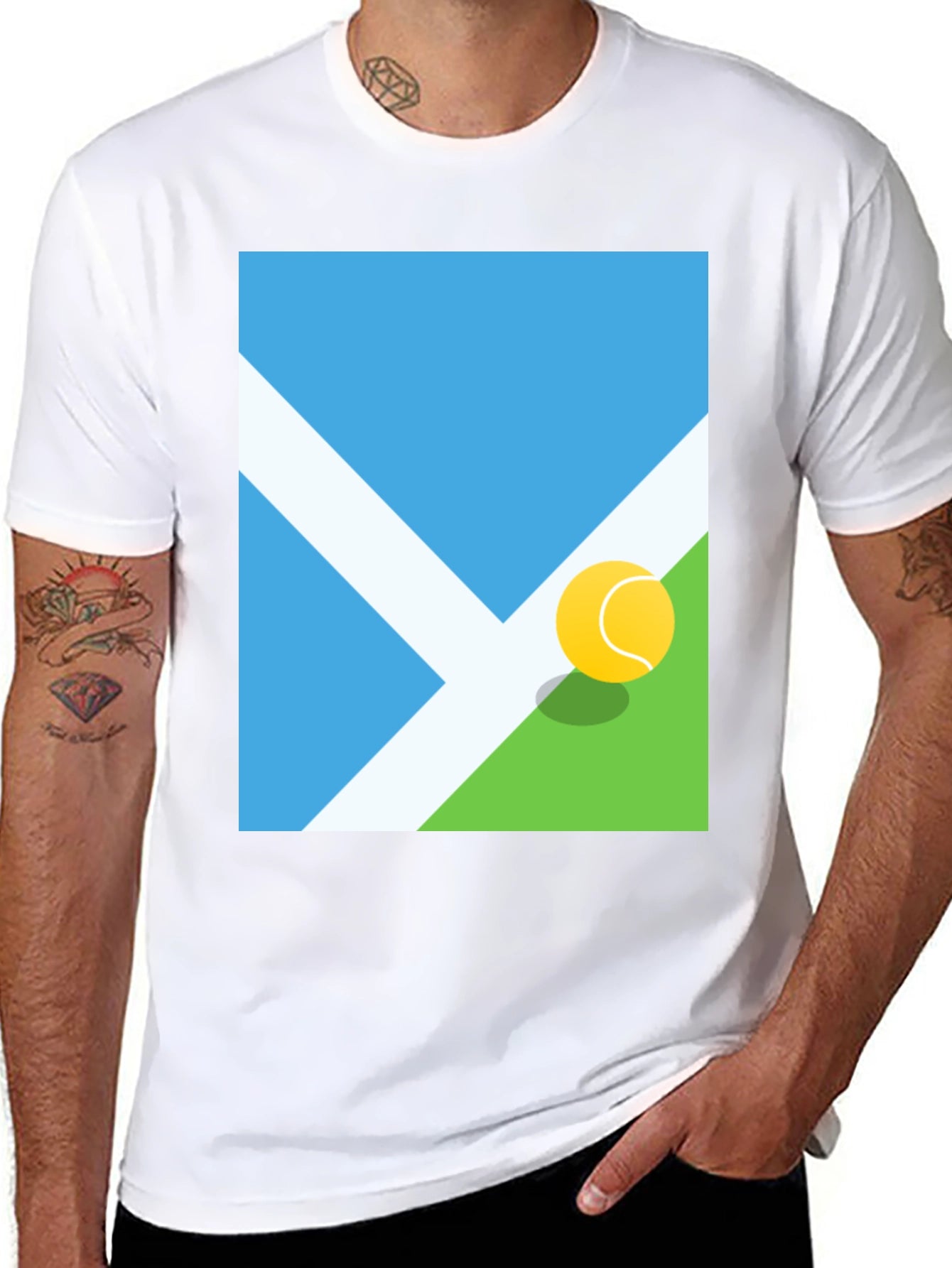 Tennis Court Graphic Tee - Modern Sportswear