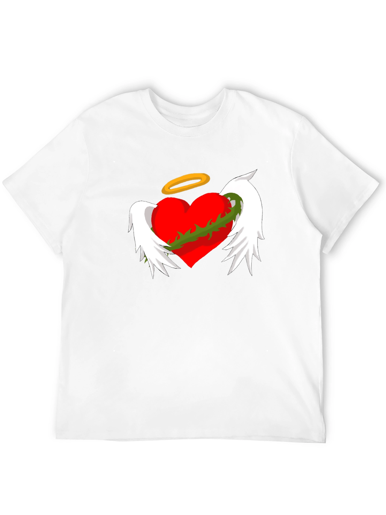 Winged Heart with Halo Graphic Tee - Black