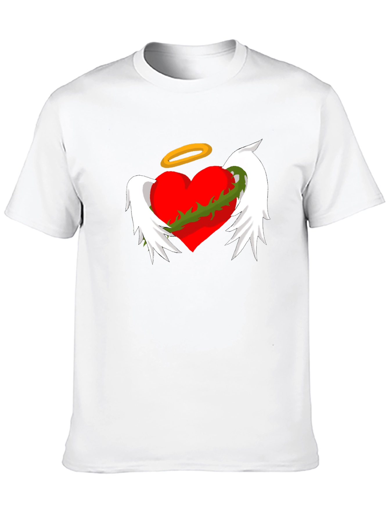 Winged Heart with Halo Graphic Tee - Black