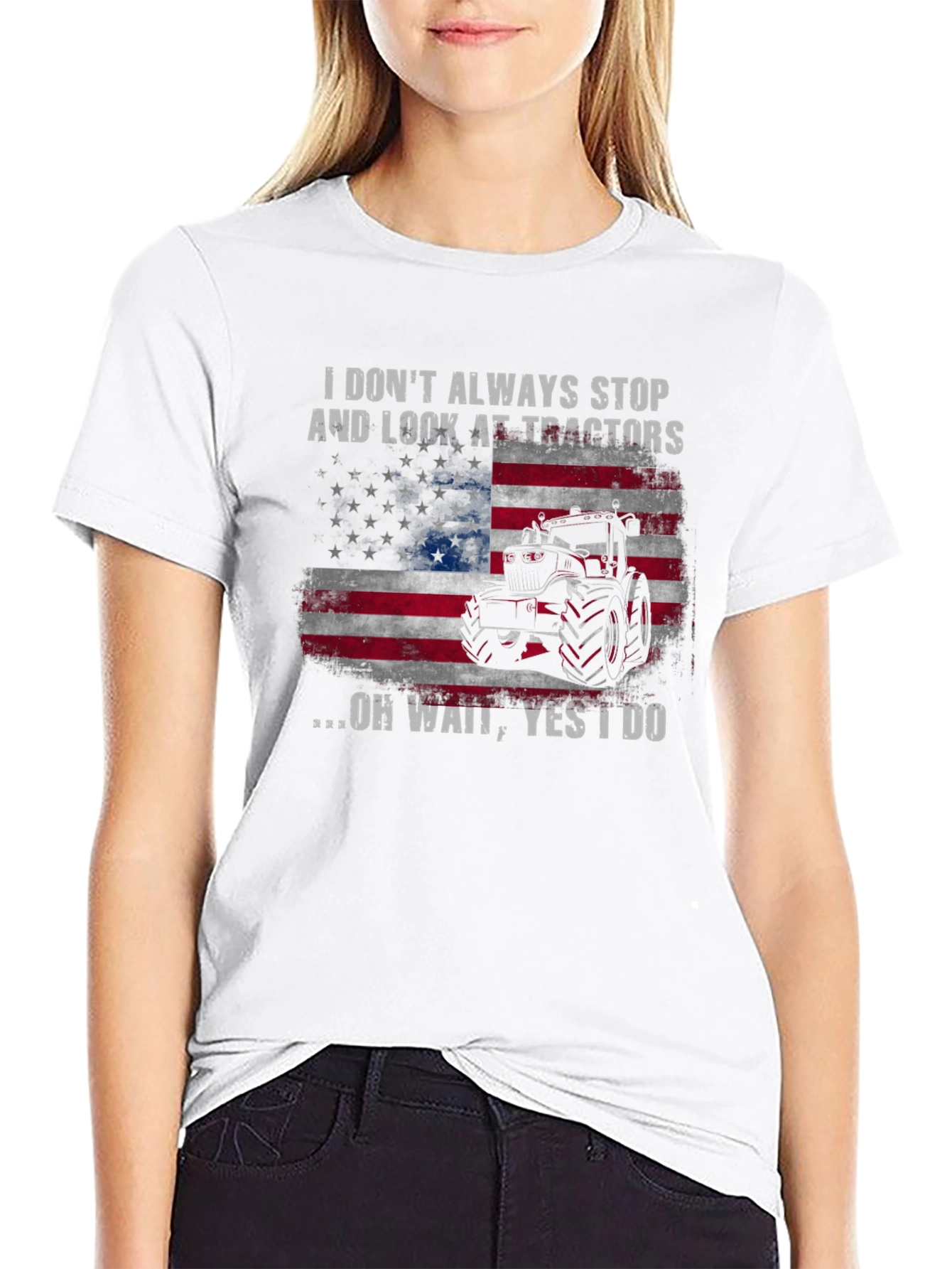 Tractor USA Flag Graphic T-Shirt