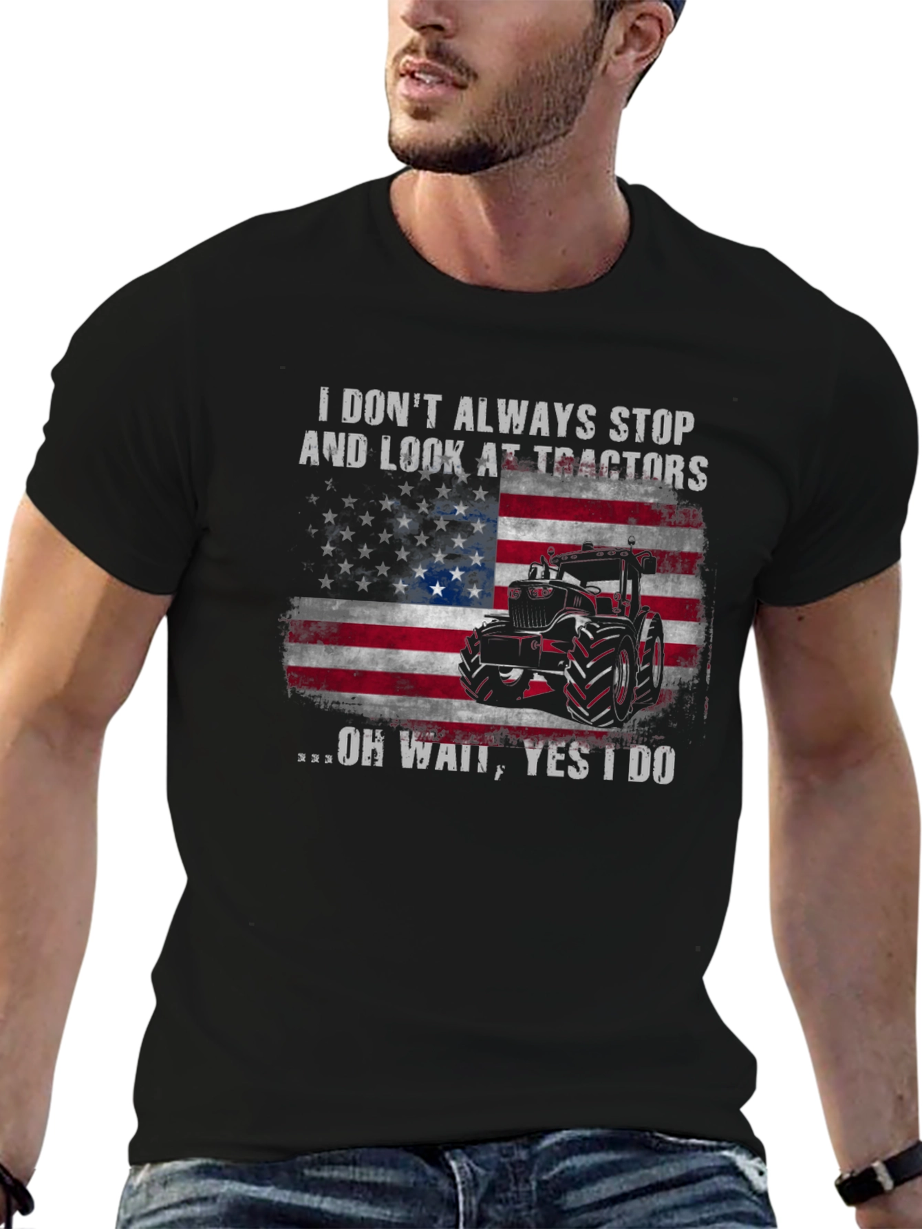 Tractor USA Flag Graphic T-Shirt