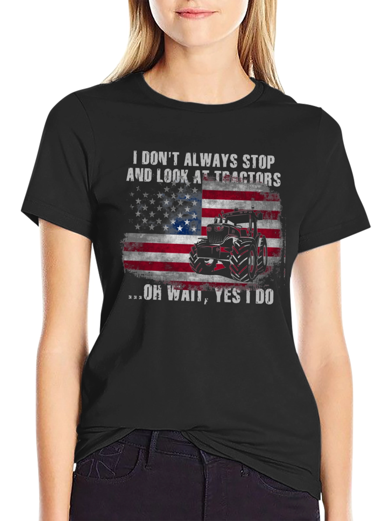 Tractor USA Flag Graphic T-Shirt