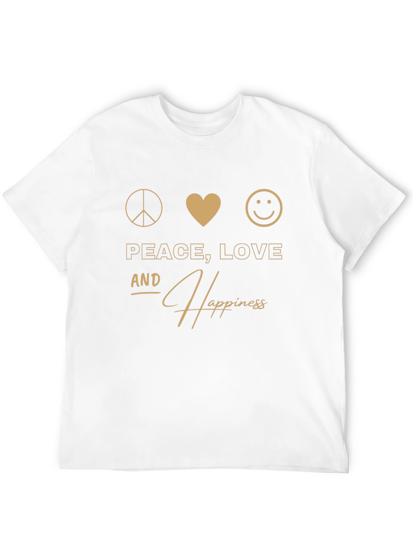 Peace Love and Happiness Graphic T-Shirt - Black