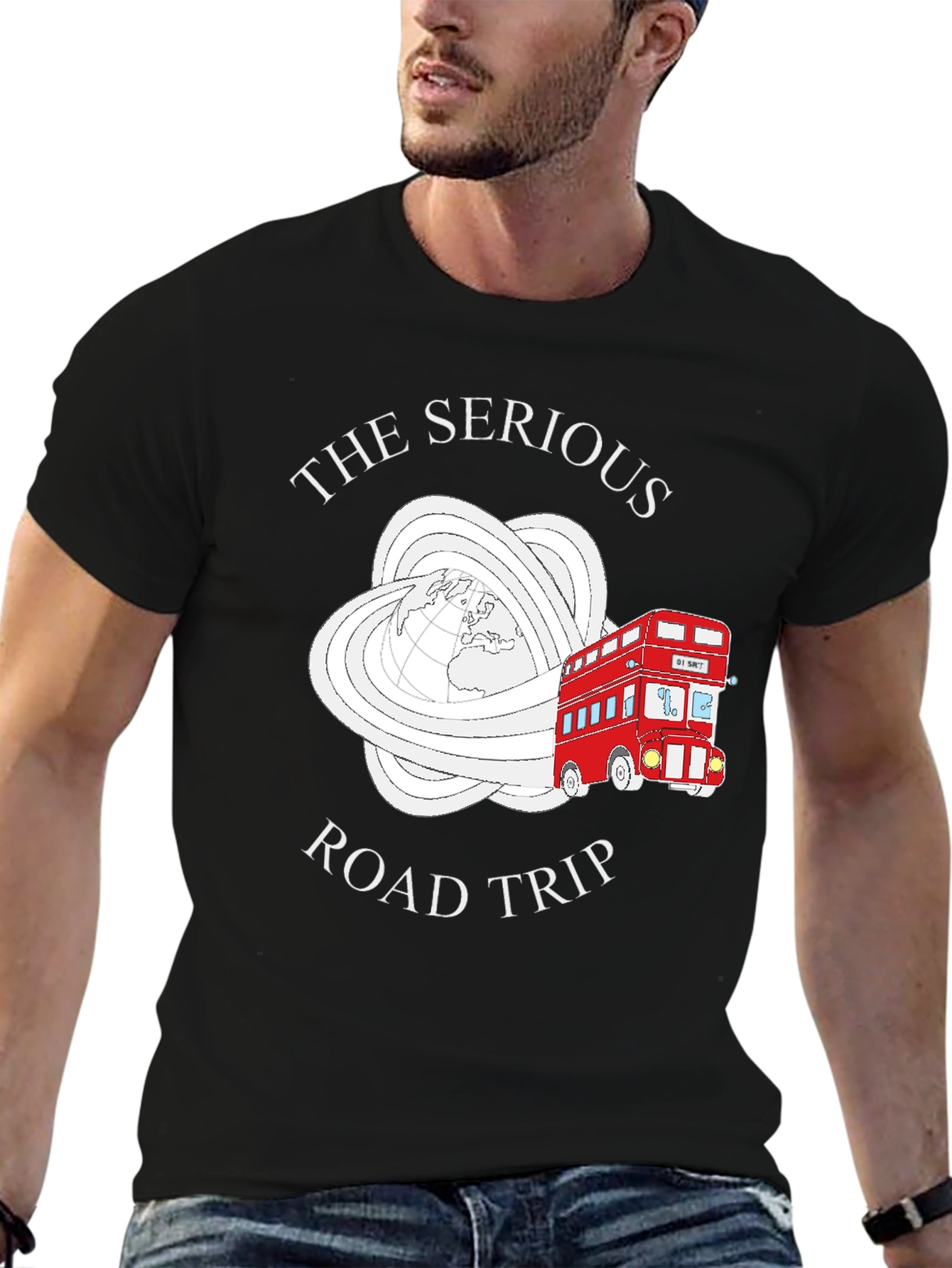 Serious Road Trip T-Shirt - Black Graphic Tee
