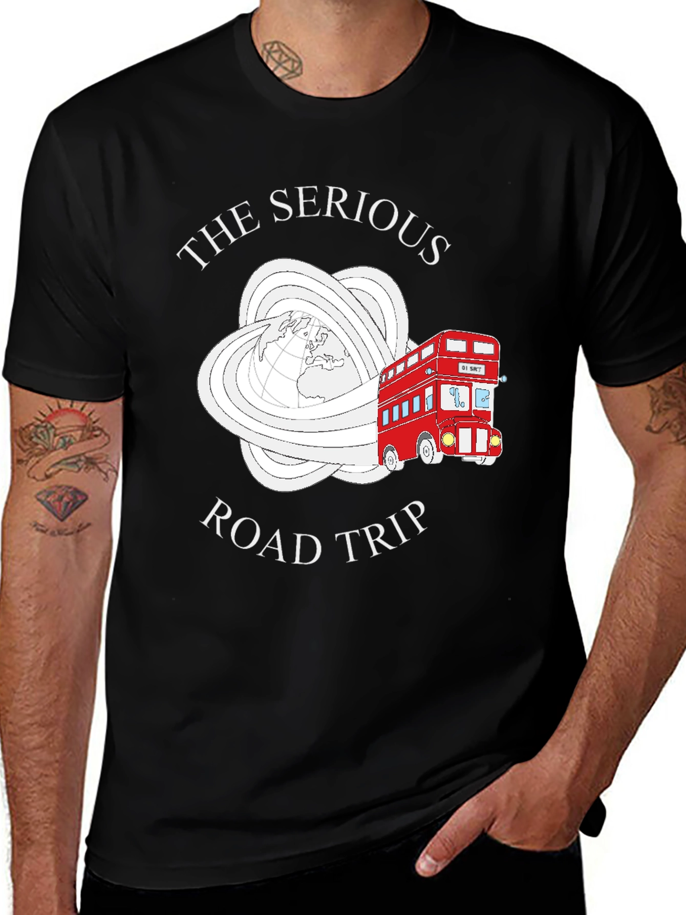 Serious Road Trip T-Shirt - Black Graphic Tee