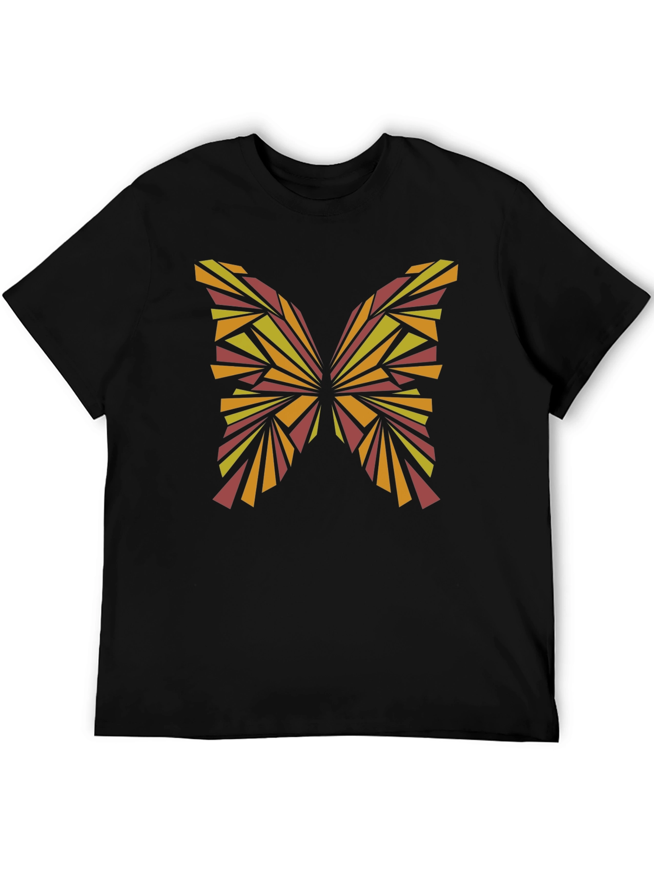 Abstract Butterfly Graphic Tee - Stylish Black T-Shirt