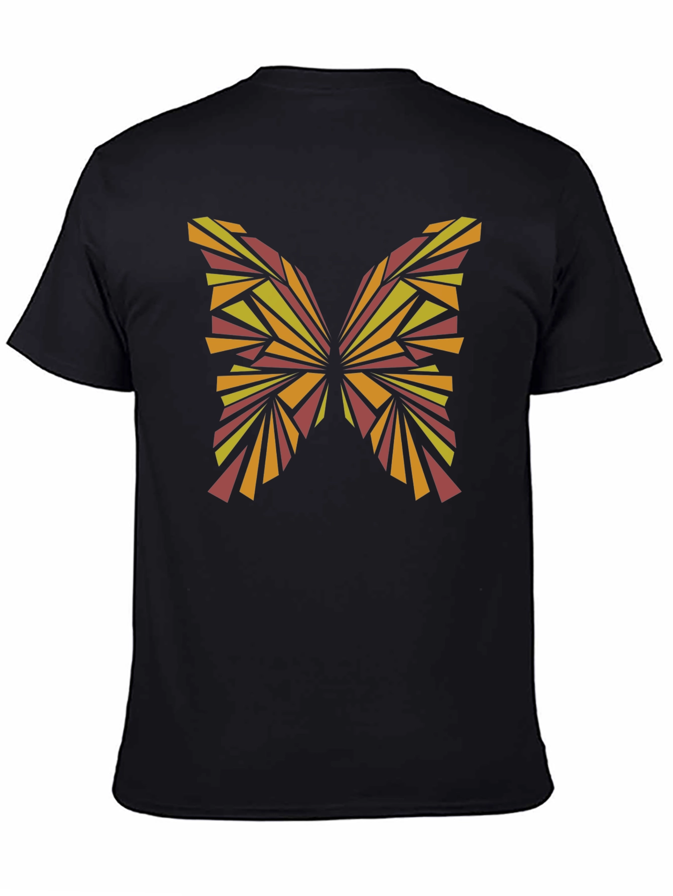 Abstract Butterfly Graphic Tee - Stylish Black T-Shirt