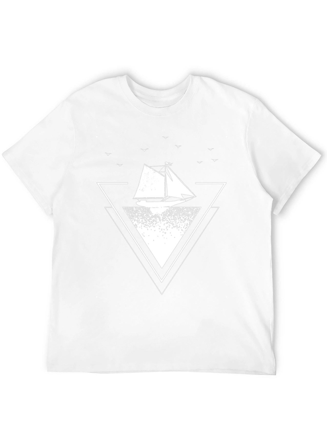 Sailboat Graphic Tee - Black Cotton T-Shirt