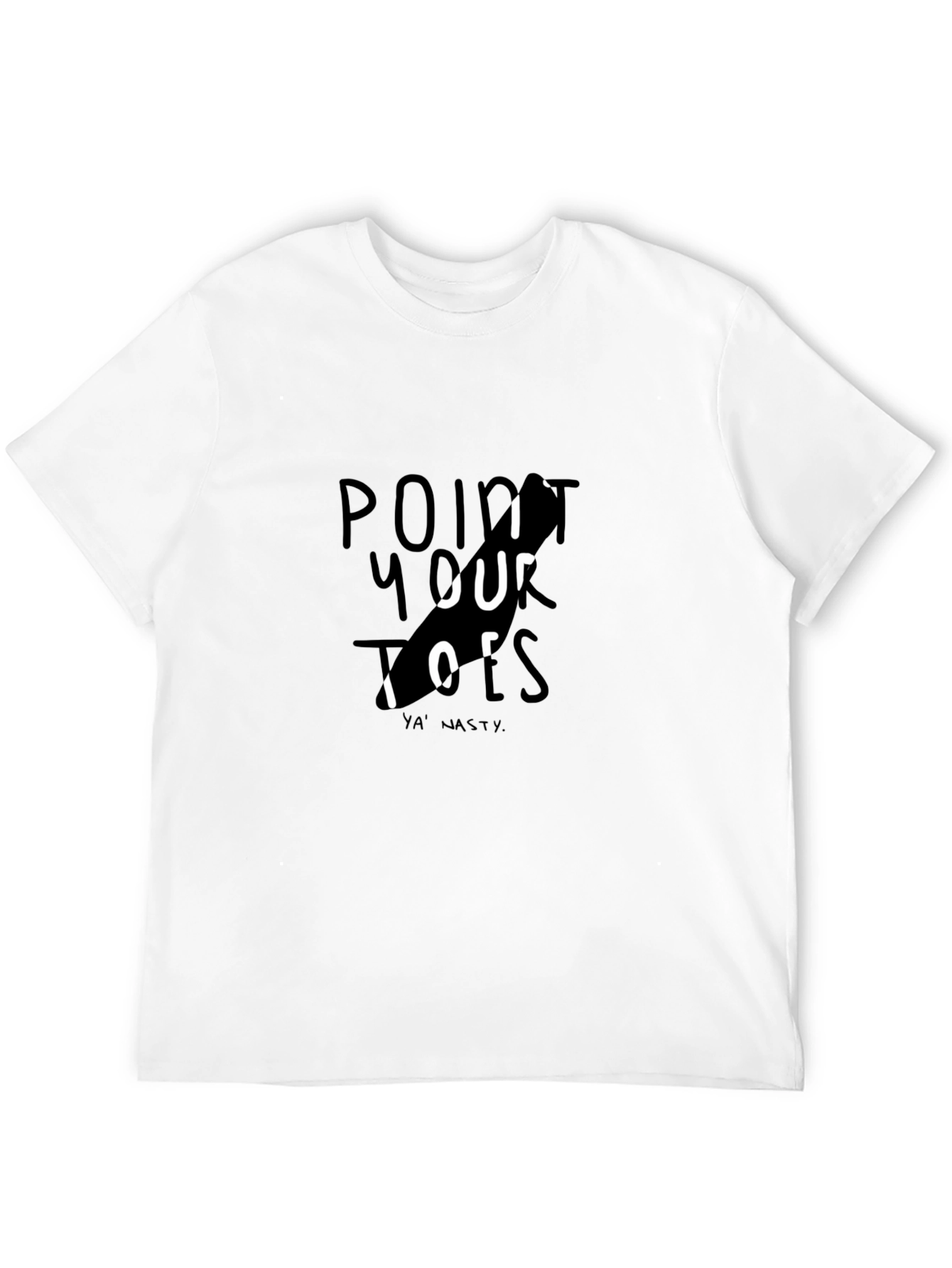 Point Your Toes Graphic Tee - Black Cotton Casual