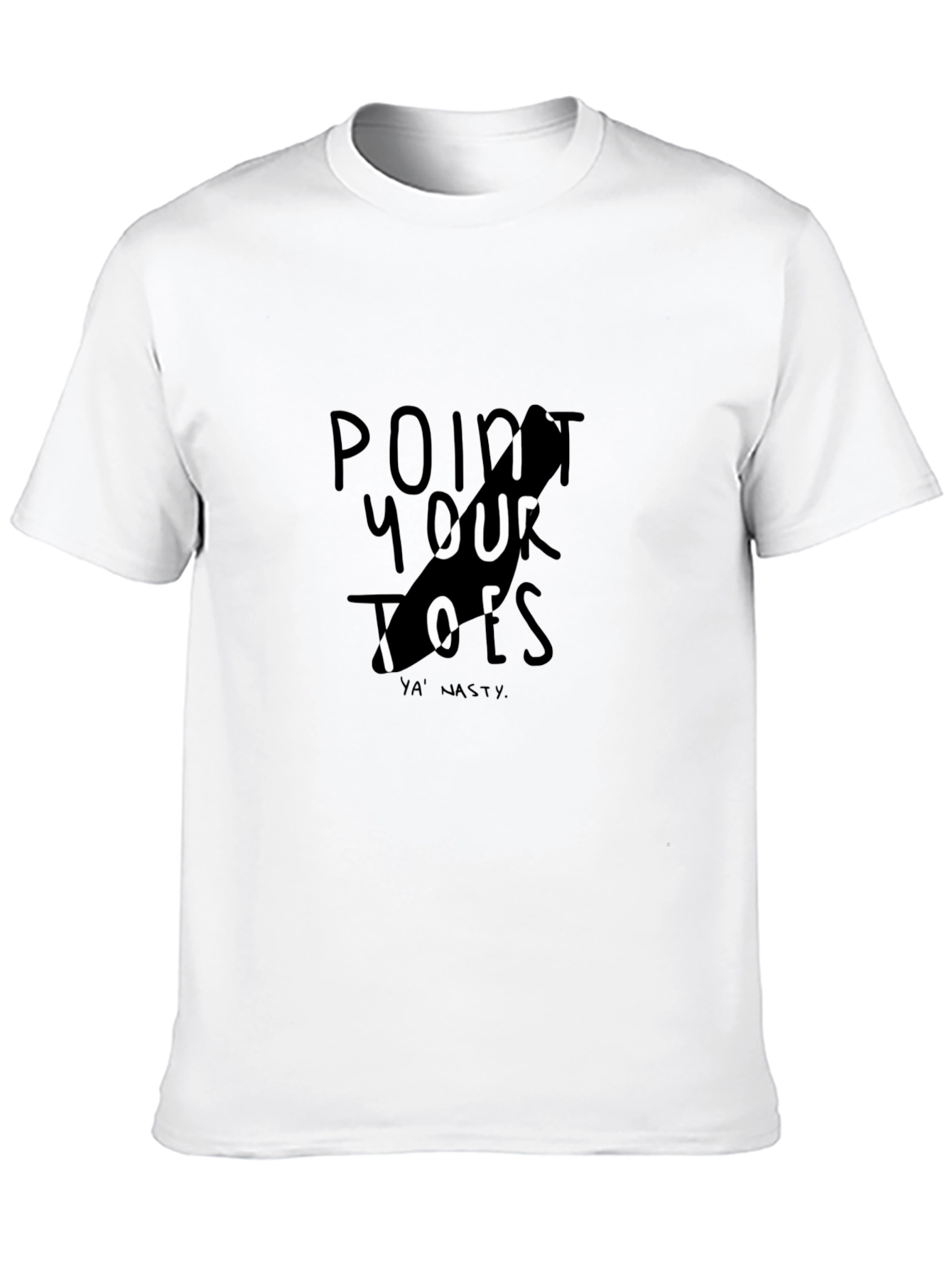 Point Your Toes Graphic Tee - Black Cotton Casual
