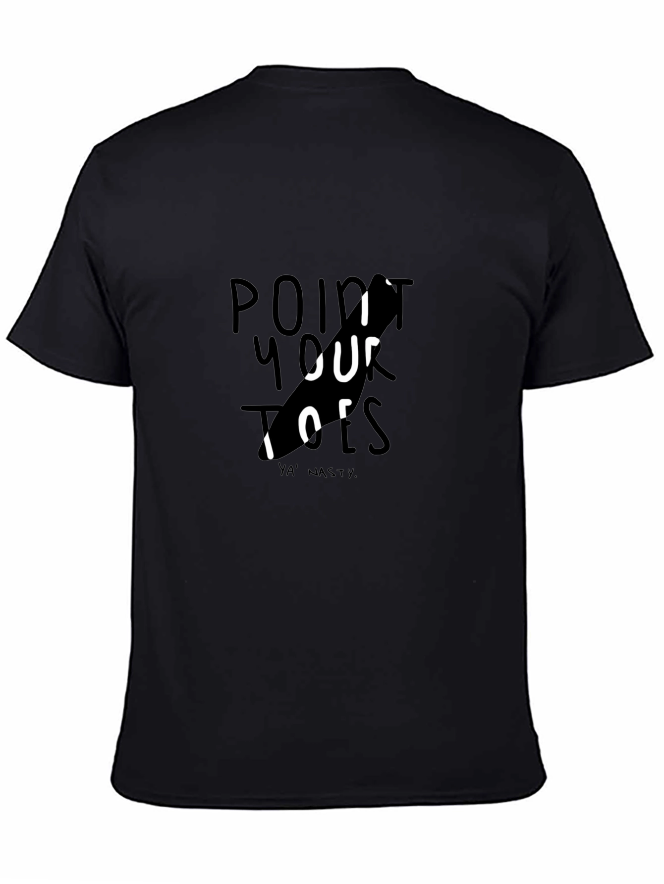 Point Your Toes Graphic Tee - Black Cotton Casual