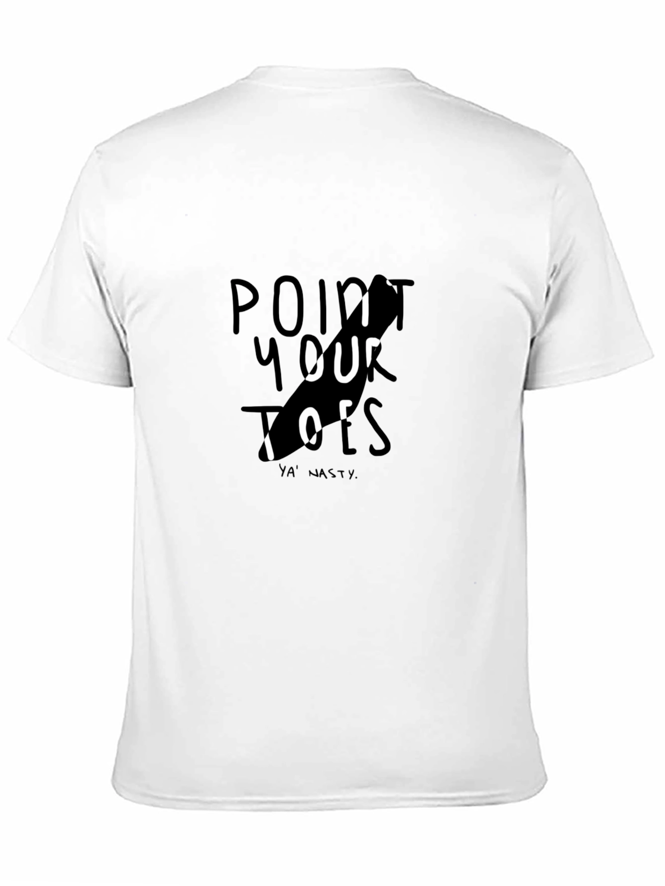 Point Your Toes Graphic Tee - Black Cotton Casual