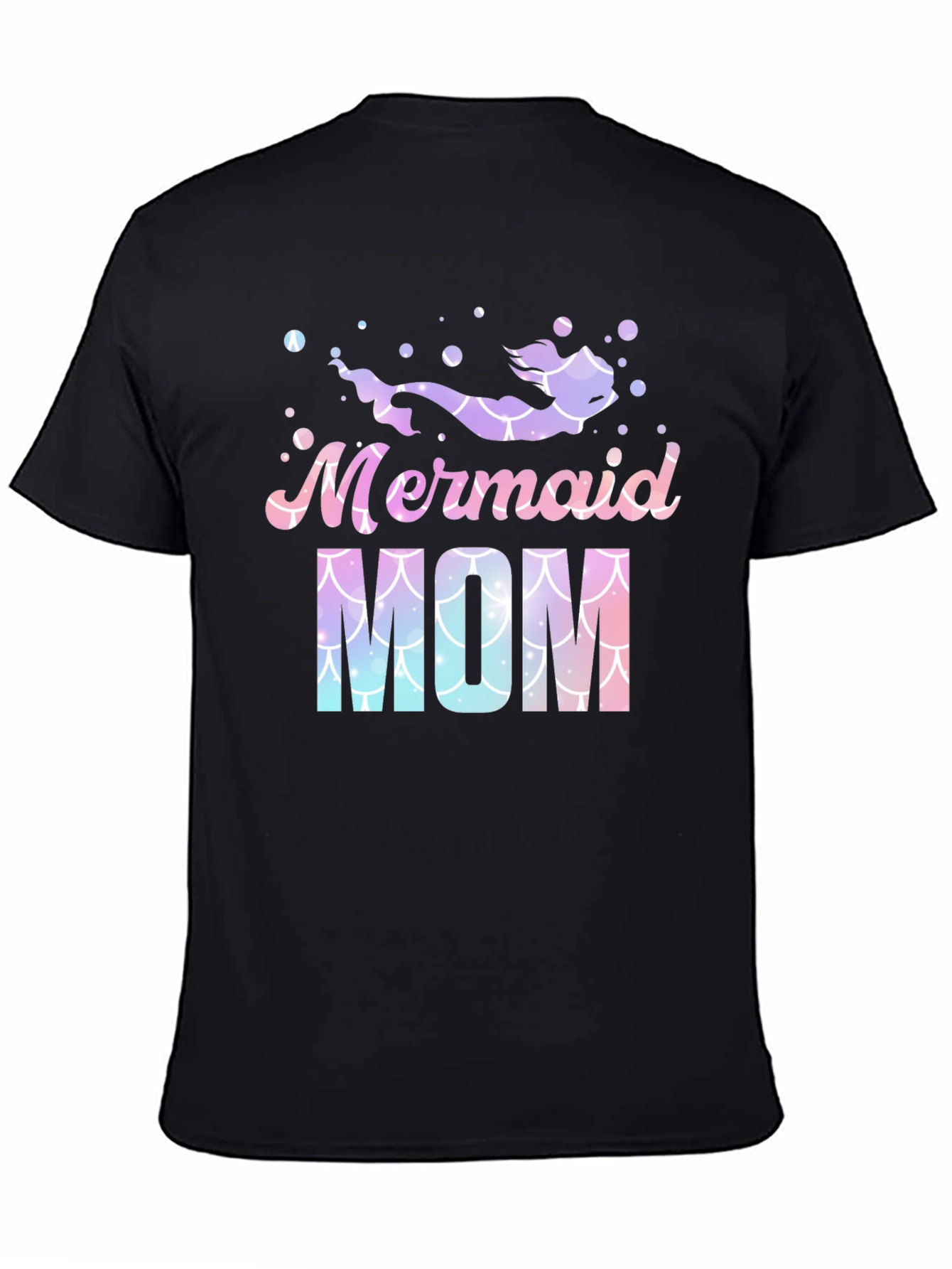 Mermaid Mom Graphic Tee - Black Cotton Blend