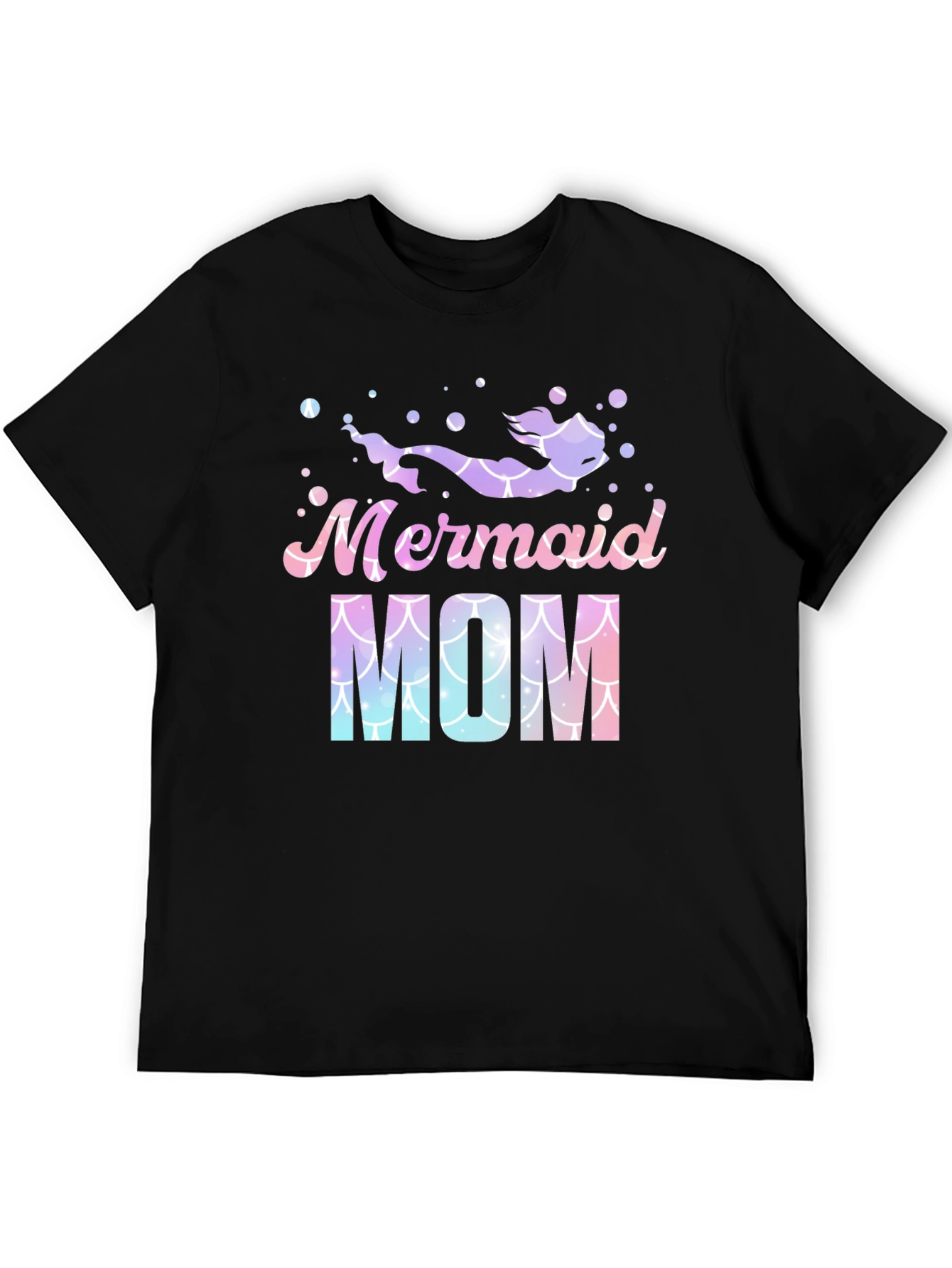 Mermaid Mom Graphic Tee - Black Cotton Blend