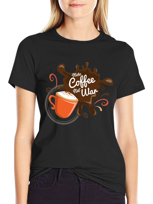 Coffee Not War T-Shirt - Black Graphic Tee