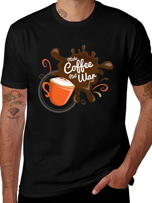 Coffee Not War T-Shirt - Black Graphic Tee