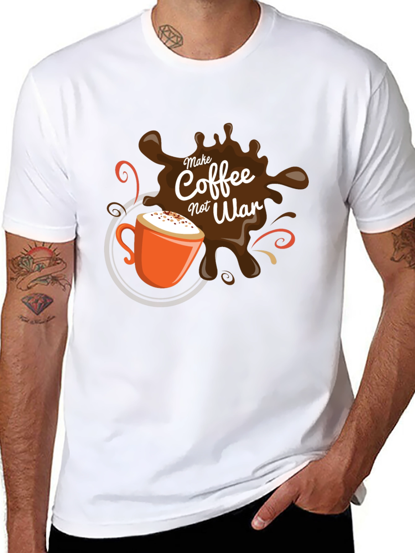 Coffee Not War T-Shirt - Black Graphic Tee