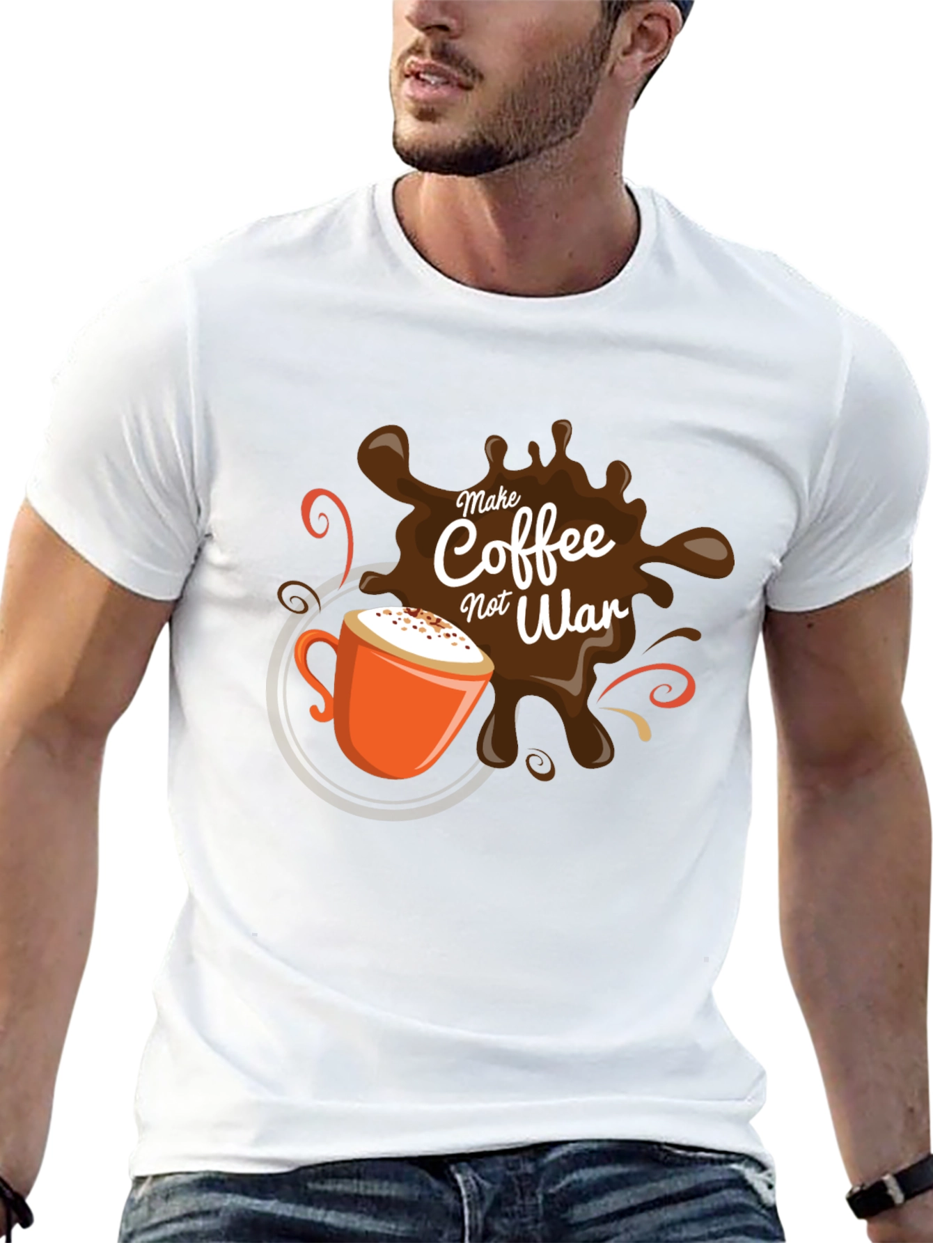 Coffee Not War T-Shirt - Black Graphic Tee