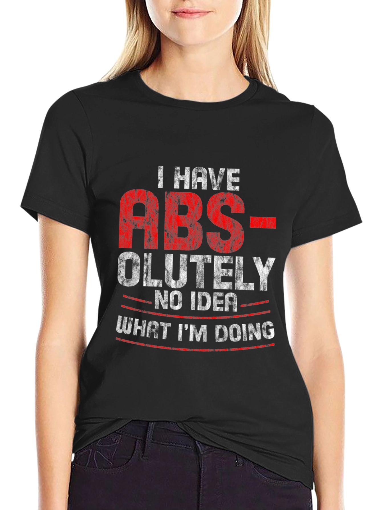 Funny ABS-olutely No Idea Graphic Tee Shirt