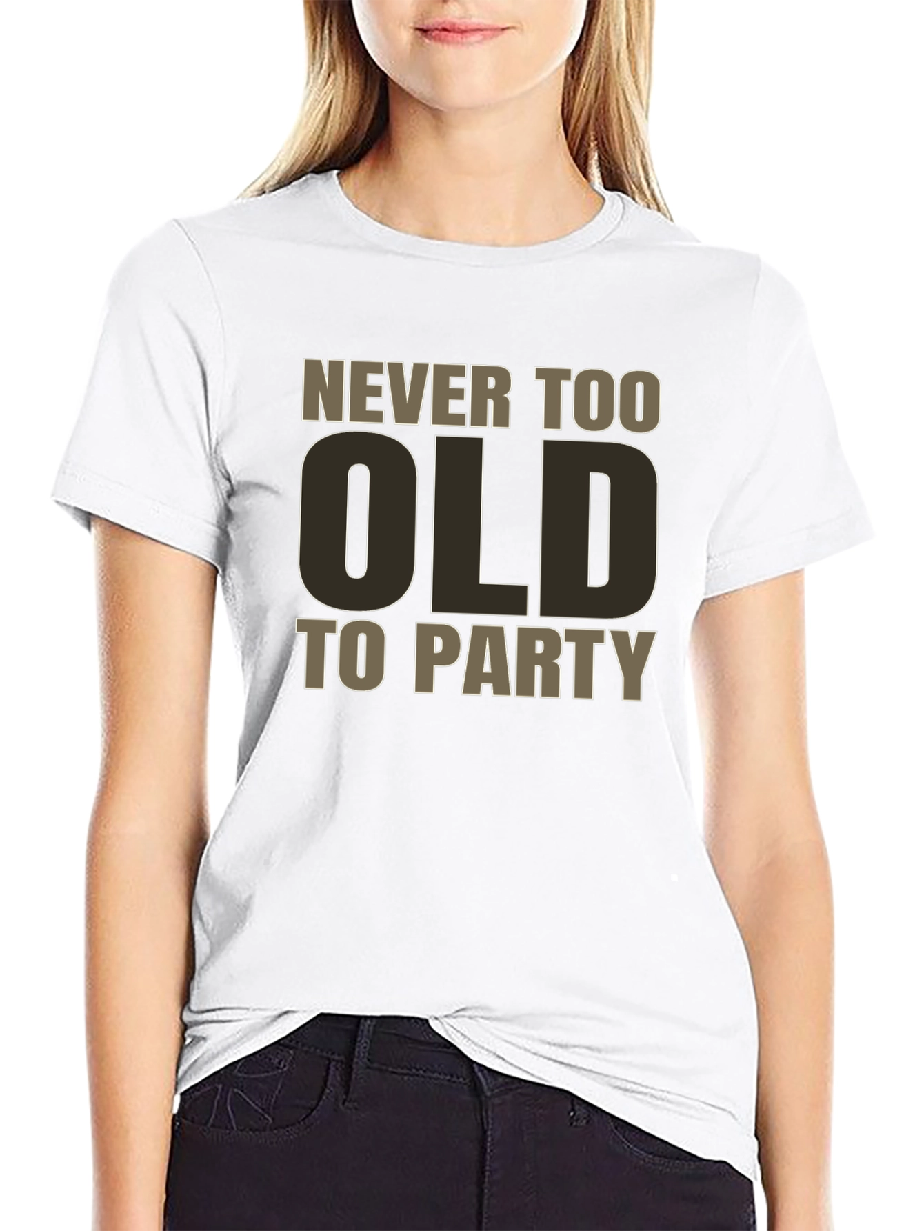 Never Too Old To Party Black Graphic Tee