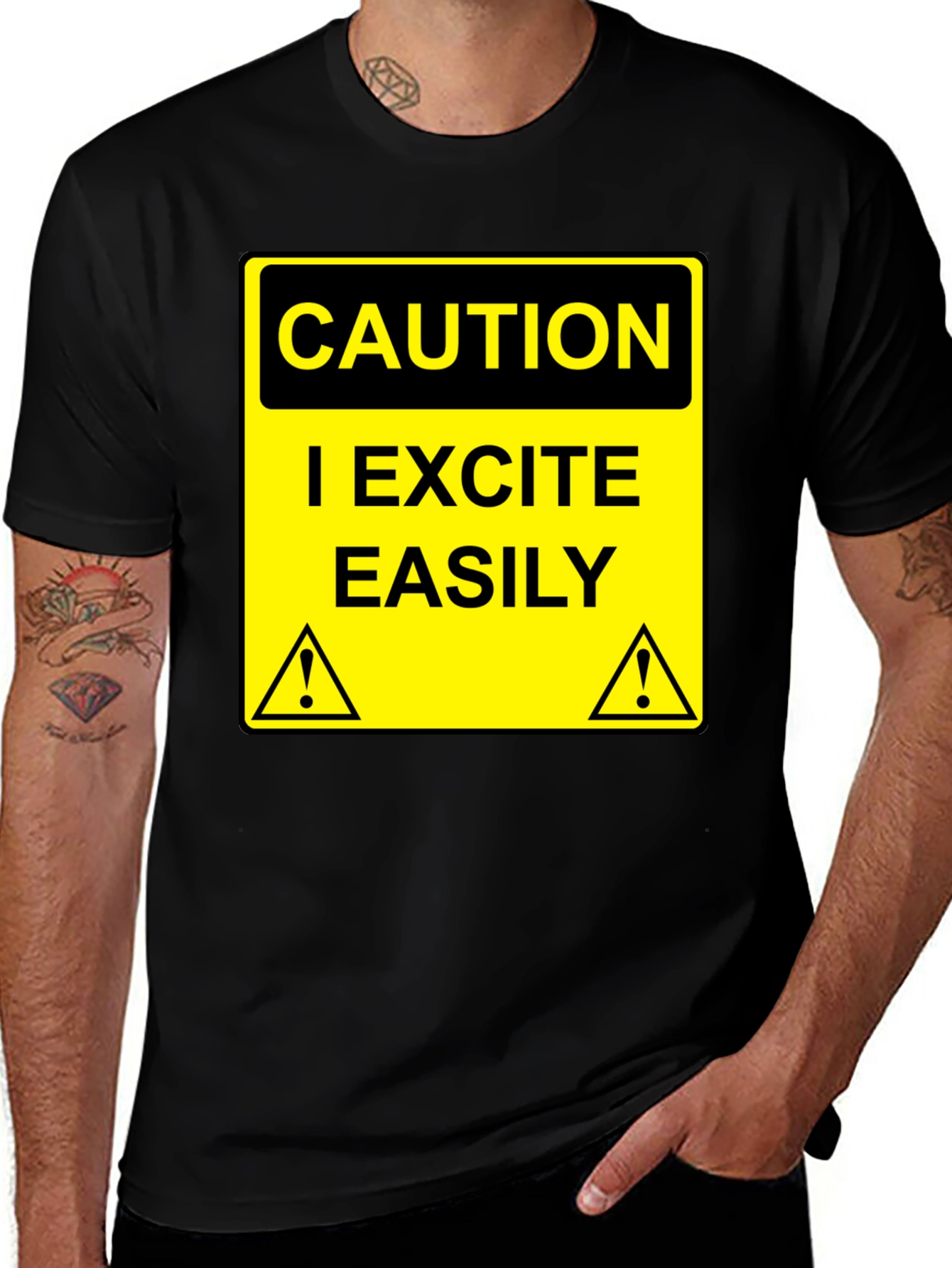 Caution I Excite Easily Graphic Tee