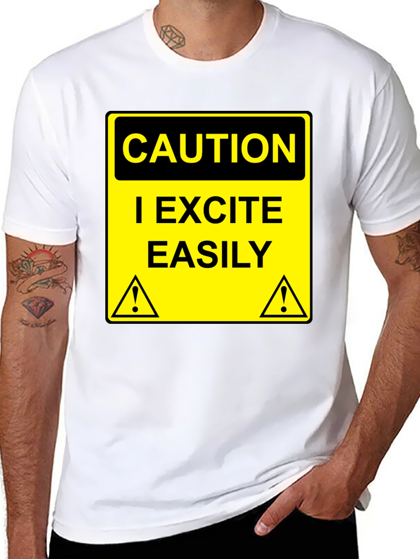 Caution I Excite Easily Graphic Tee