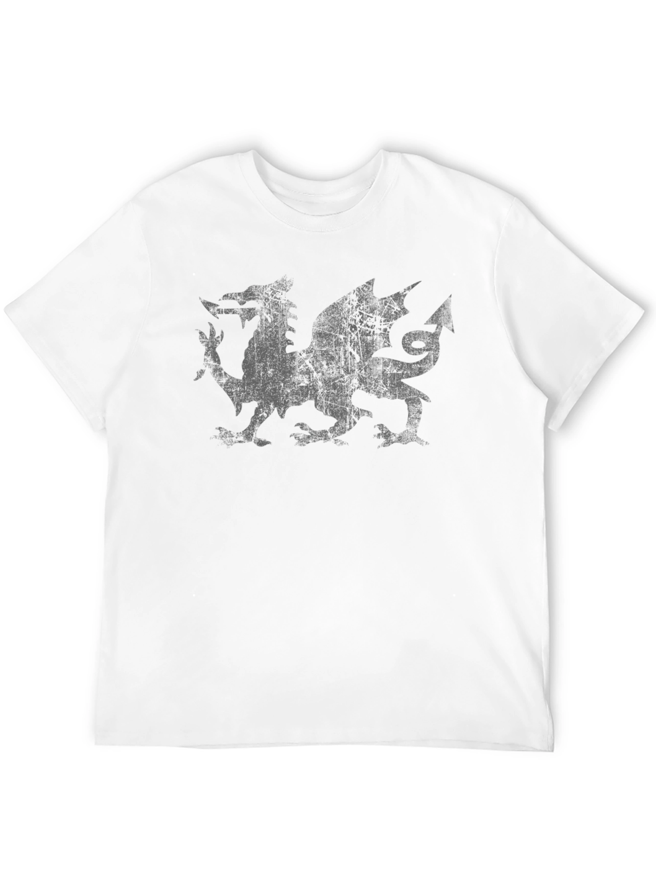 Welsh Dragon Distressed T-Shirt - Black