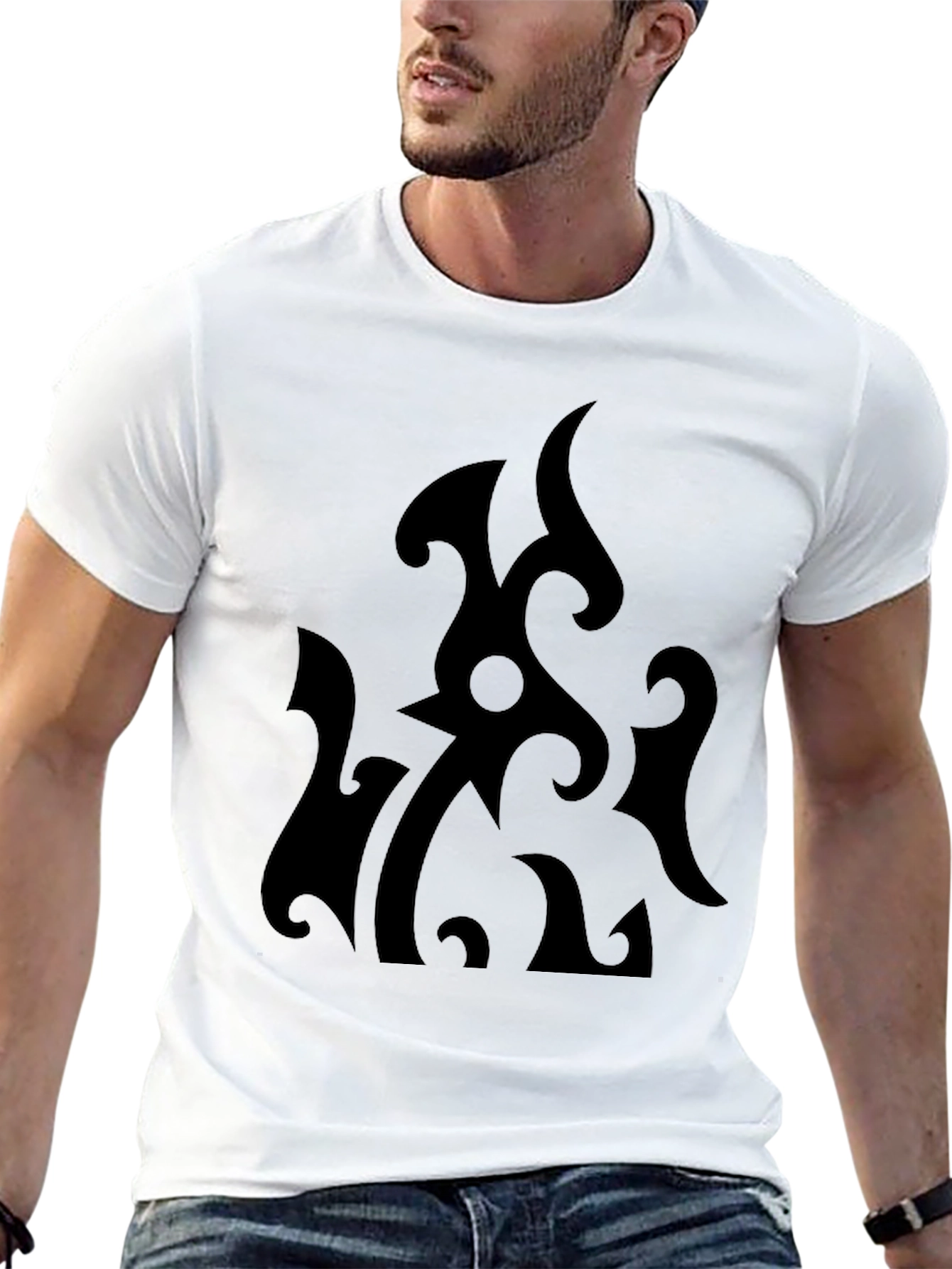 Abstract Graphic Black T-Shirt for Men