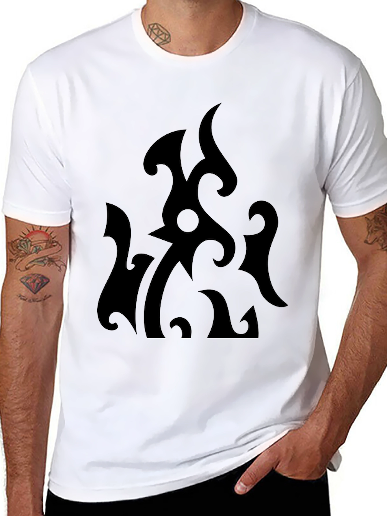 Abstract Graphic Black T-Shirt for Men