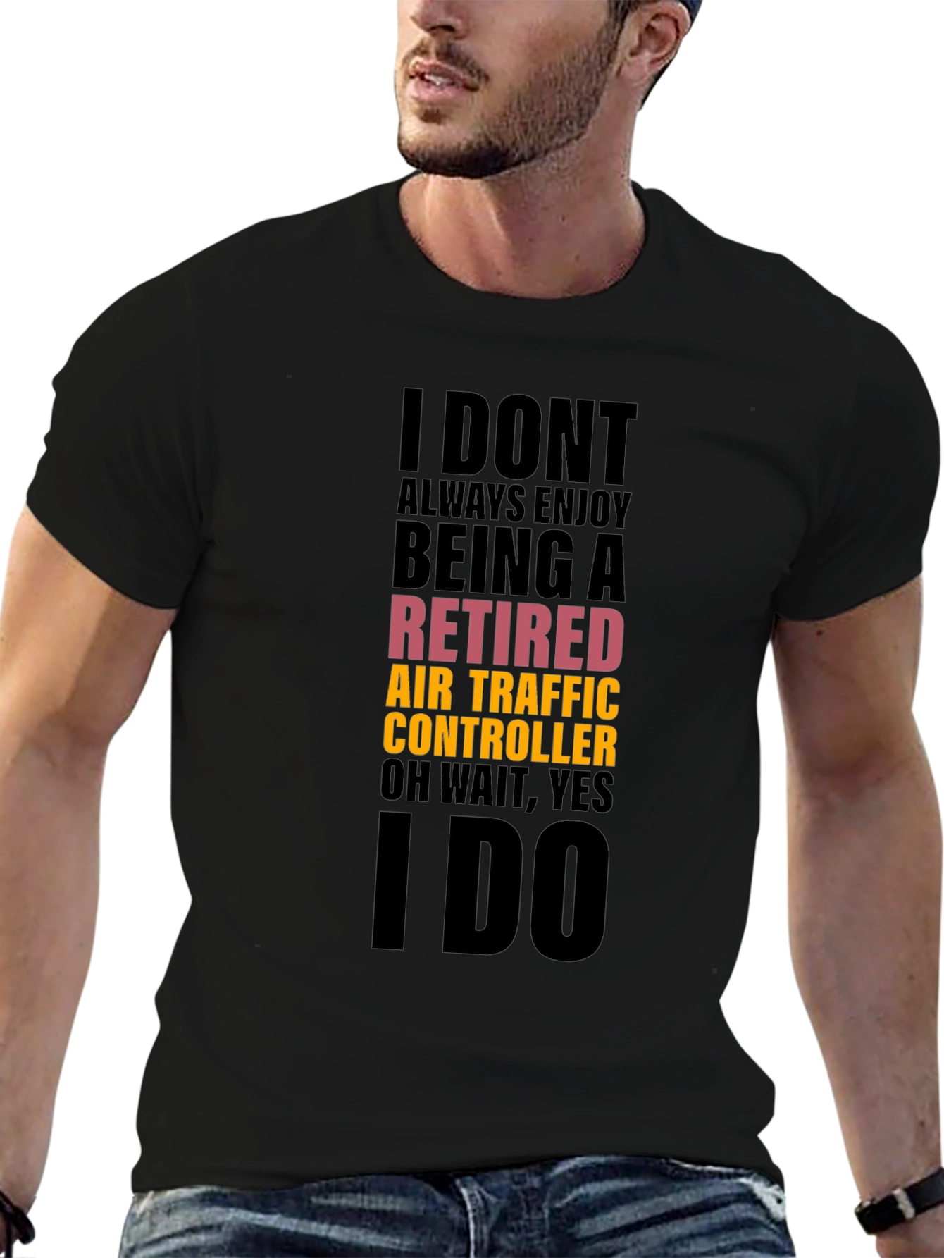 Retired Air Traffic Controller Funny Black T-Shirt