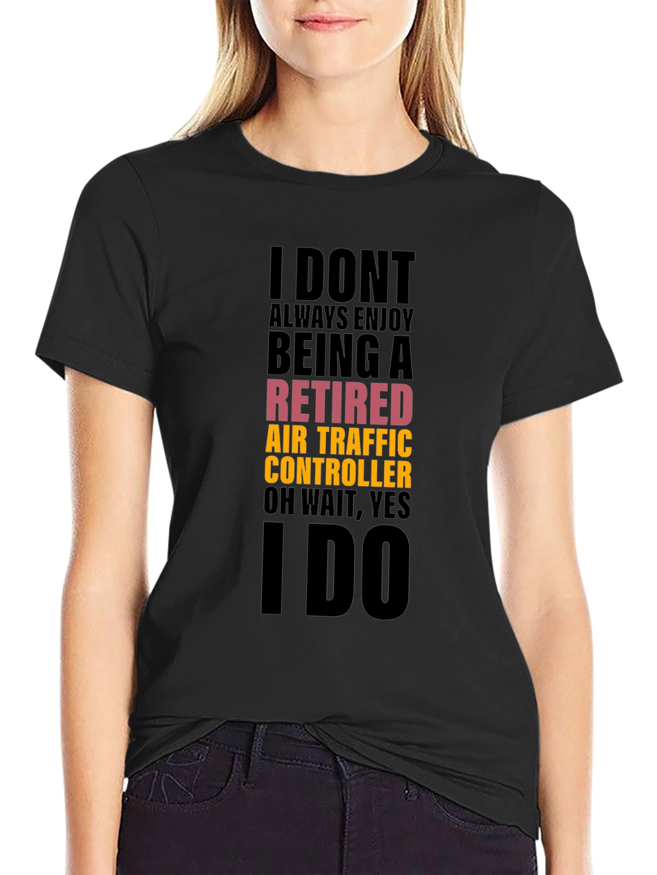 Retired Air Traffic Controller Funny Black T-Shirt