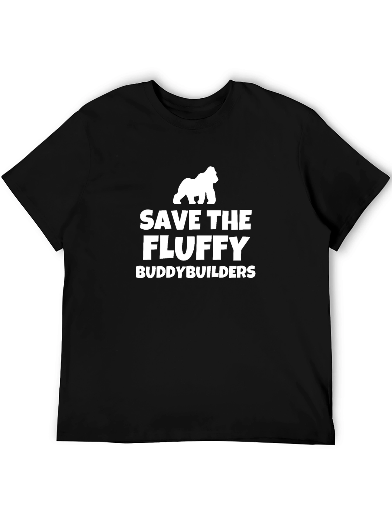 Save the Fluffy Buddybuilders Black T-Shirt