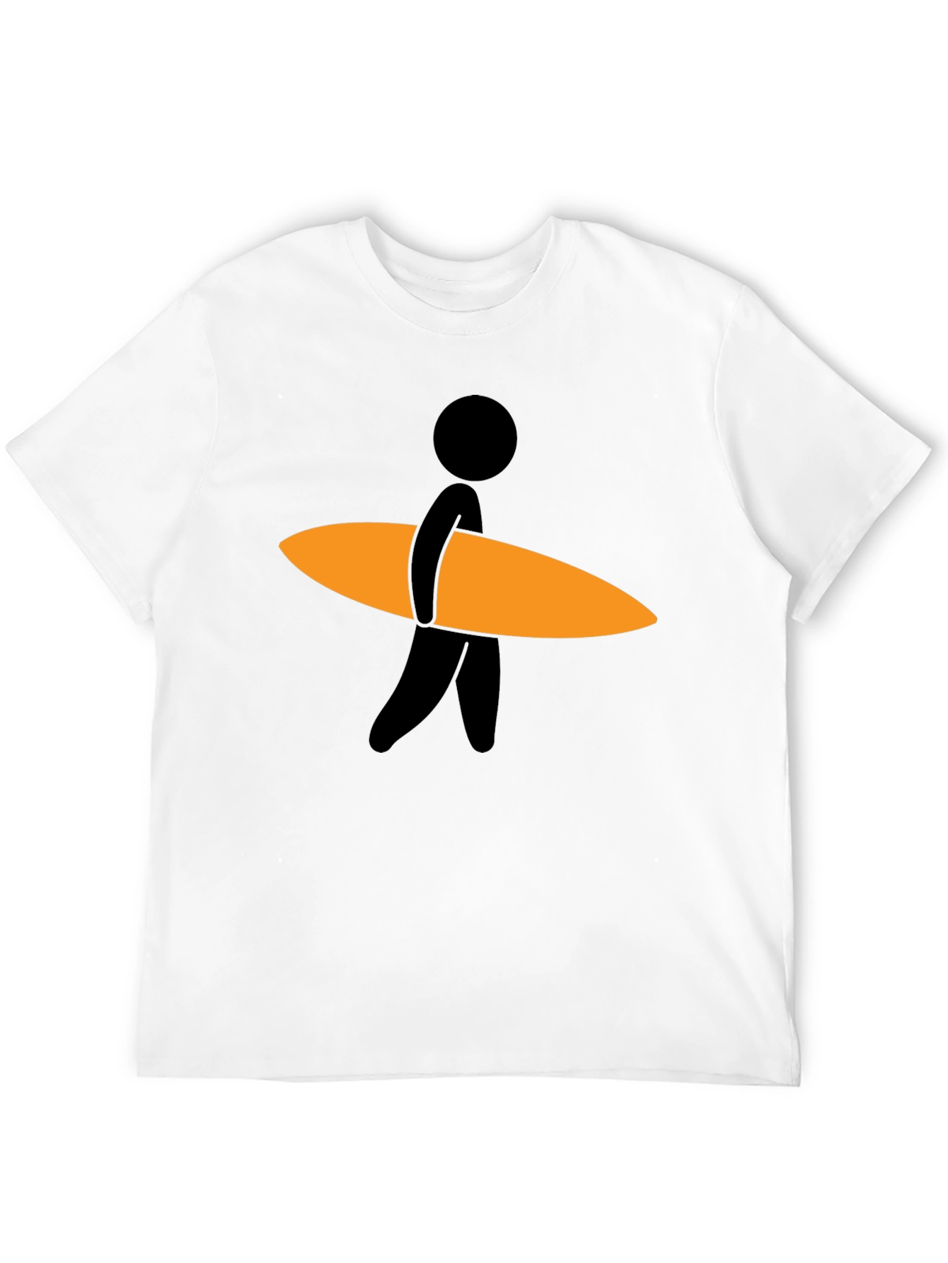 Surfer Dude Graphic Tee - Black Cotton Blend T-Shirt
