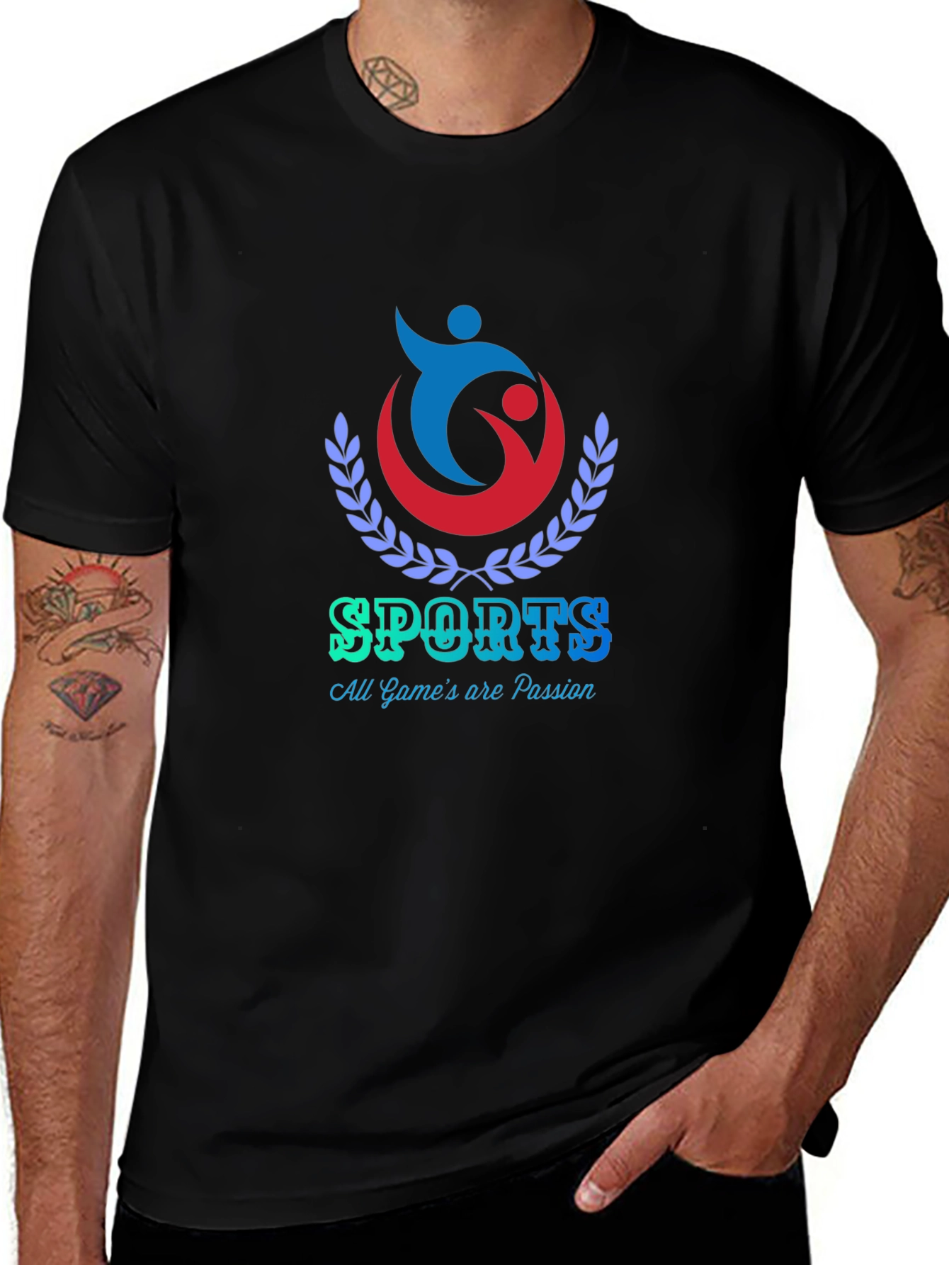 Sports Passion Black T-Shirt