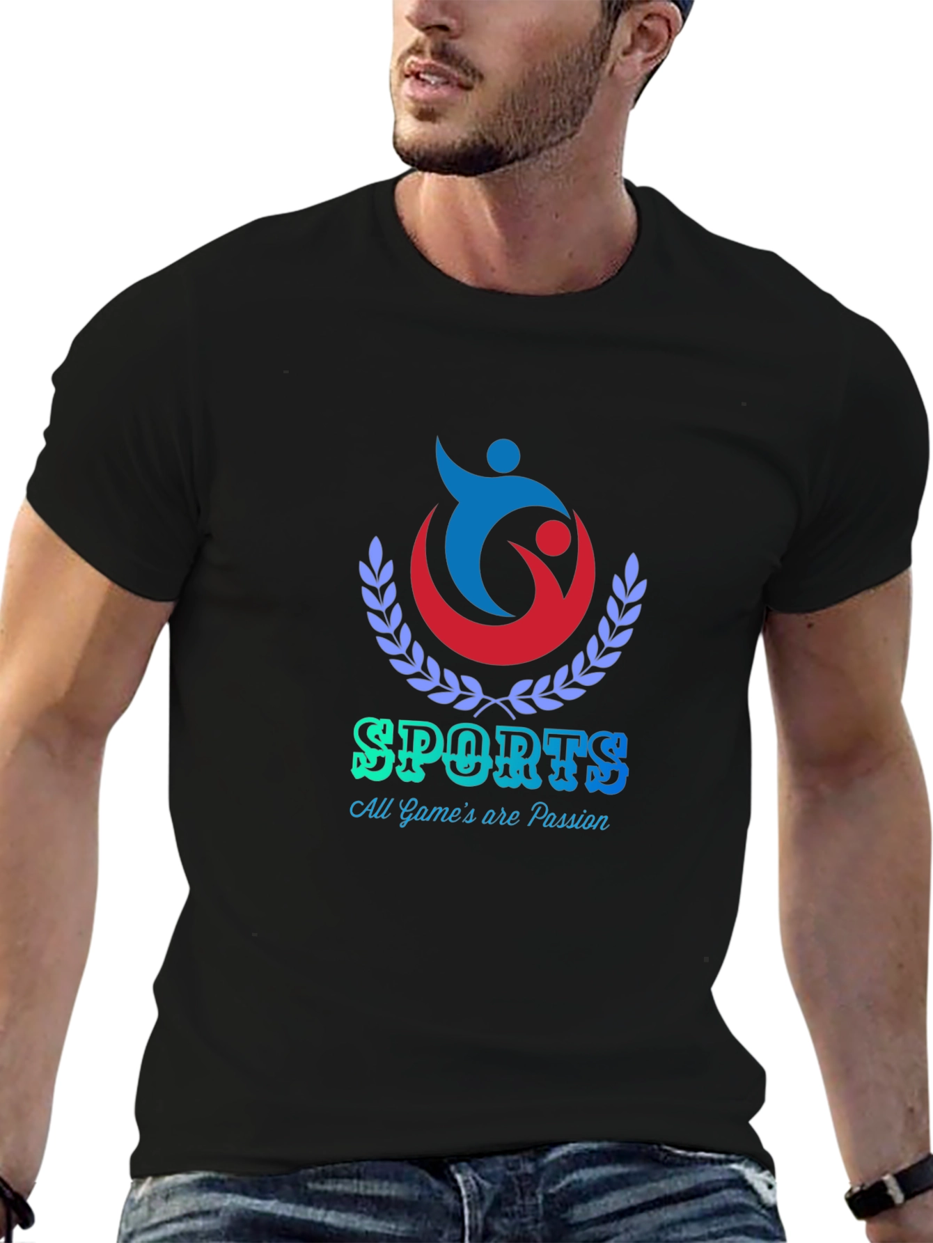 Sports Passion Black T-Shirt