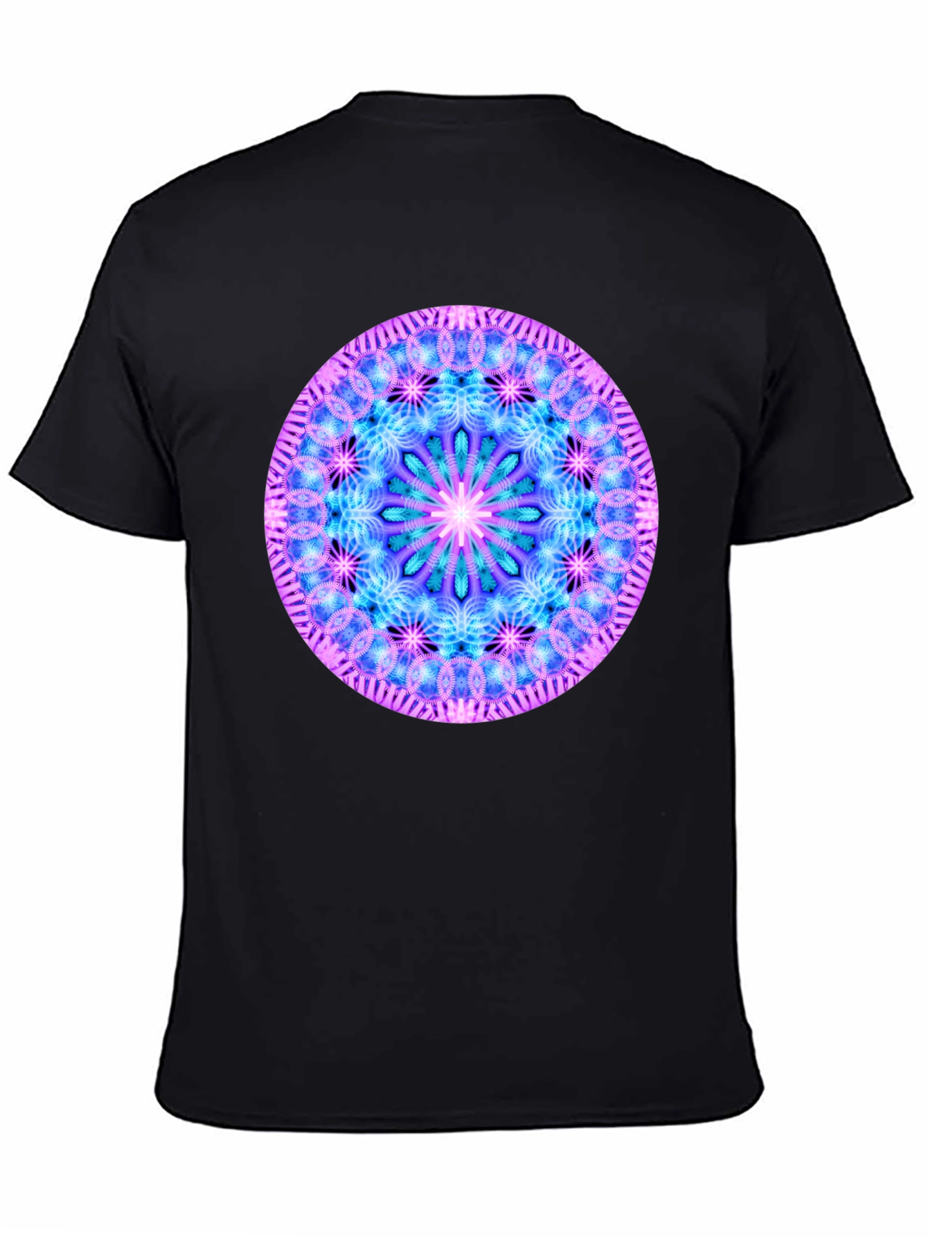 Mandala Graphic Tee - Black Cotton Blend