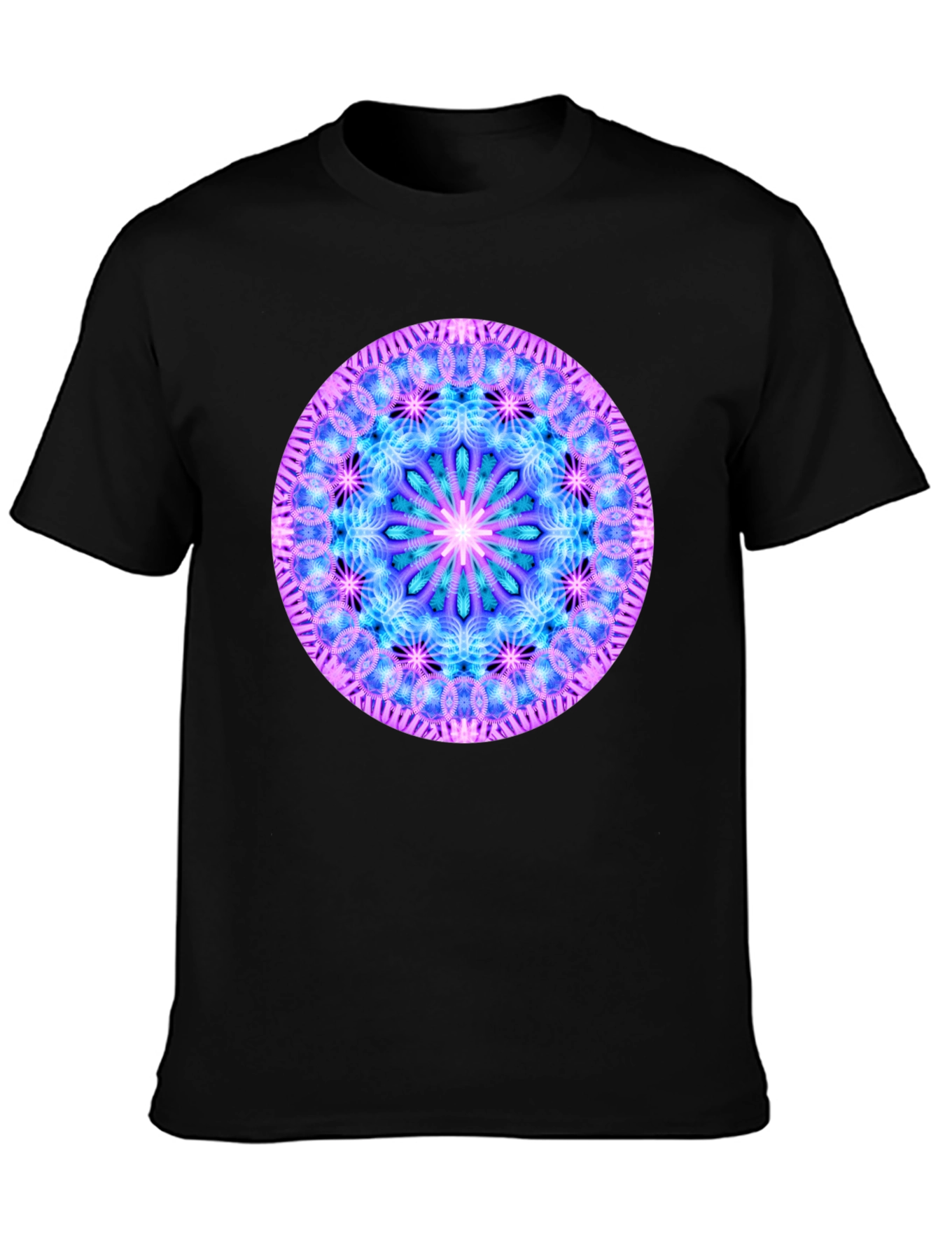 Mandala Graphic Tee - Black Cotton Blend