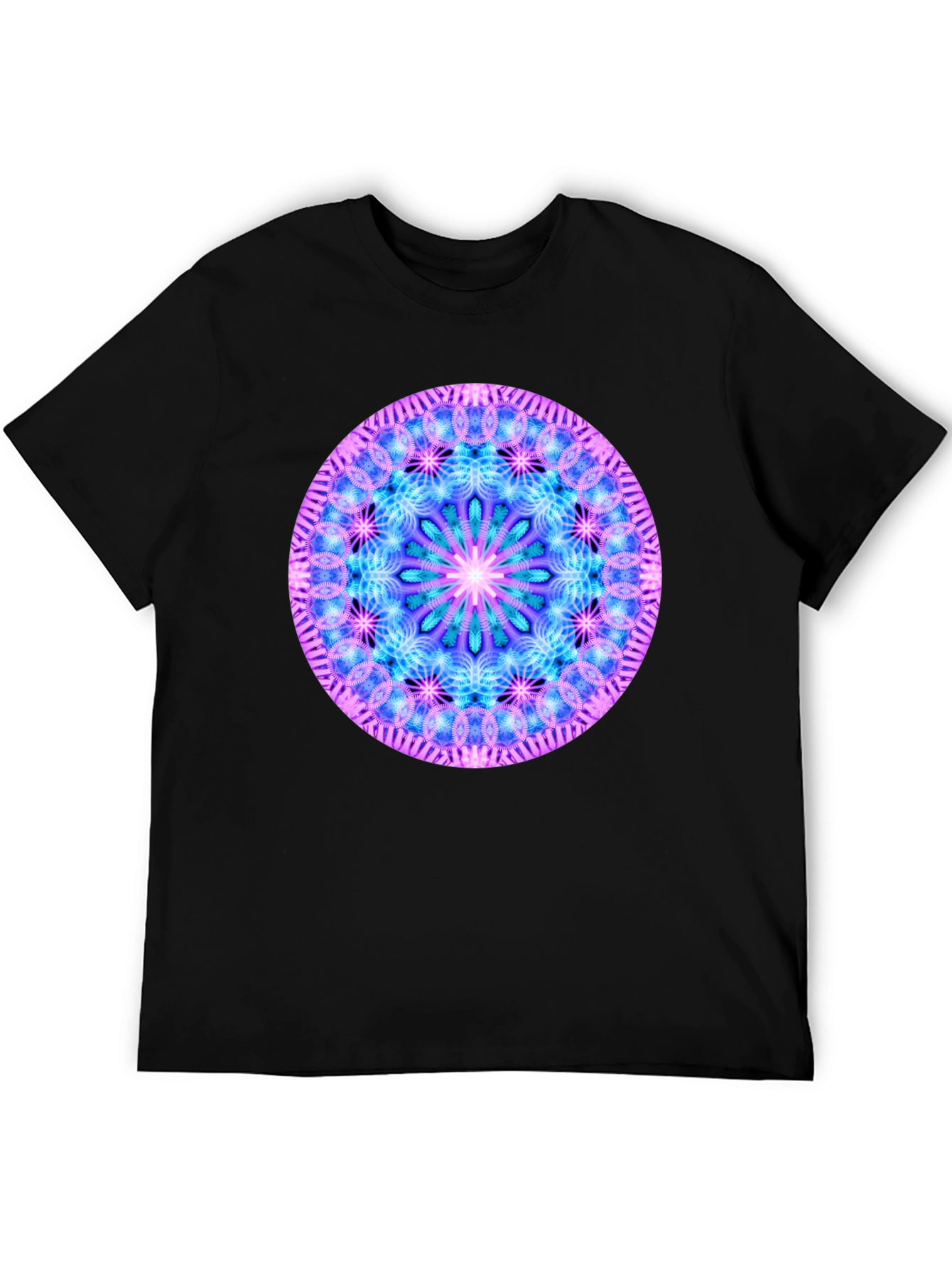 Mandala Graphic Tee - Black Cotton Blend