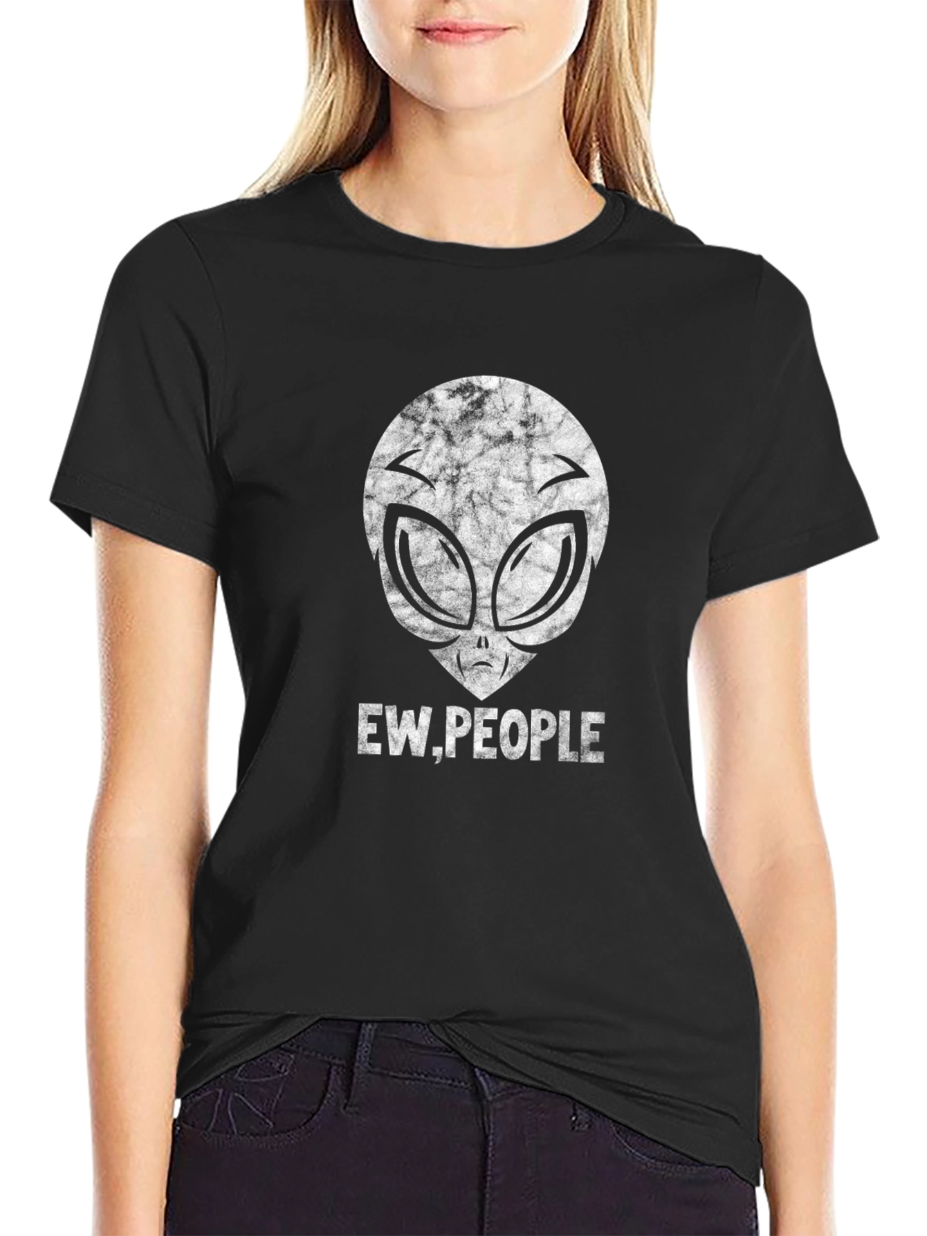 Ew People Alien Head Black T-Shirt