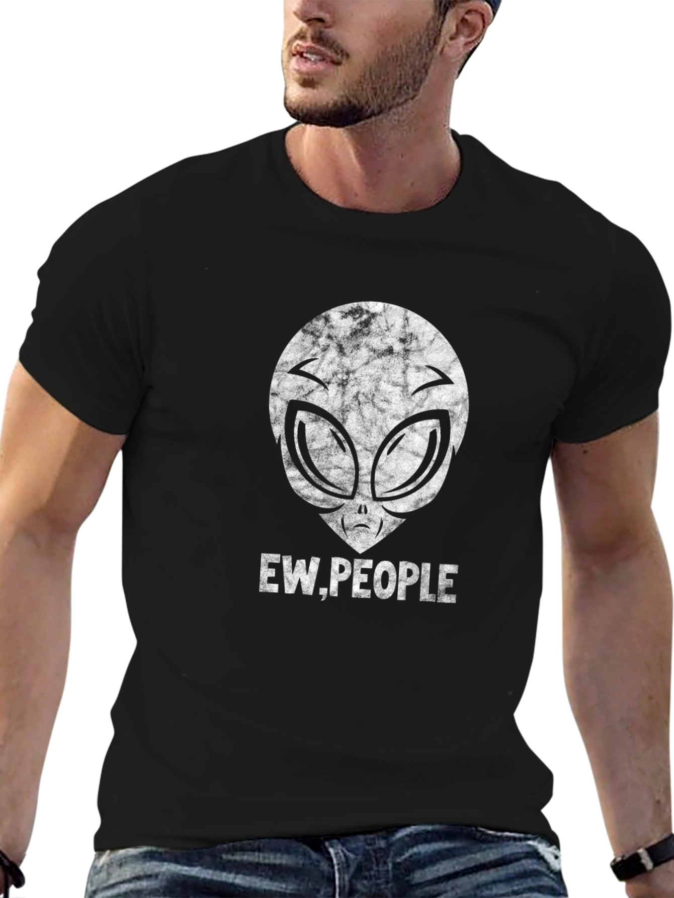 Ew People Alien Head Black T-Shirt